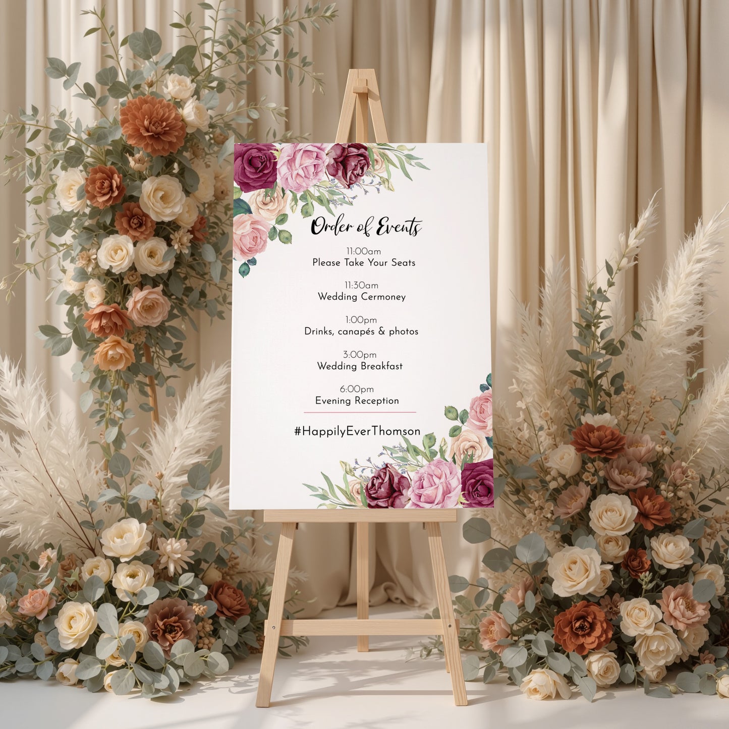 BLUSH ROSE Wedding Order of Events