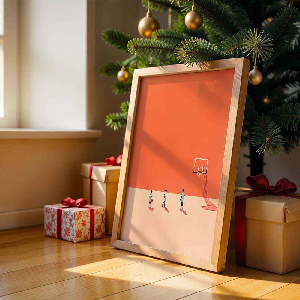 Minimalist Basketball Court Poster
