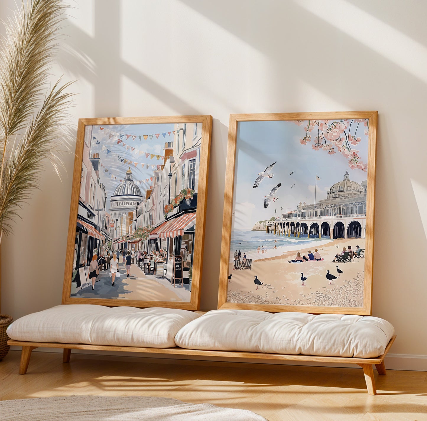 Set Of Two Brighton Posters - Brighton Pier & The Lanes