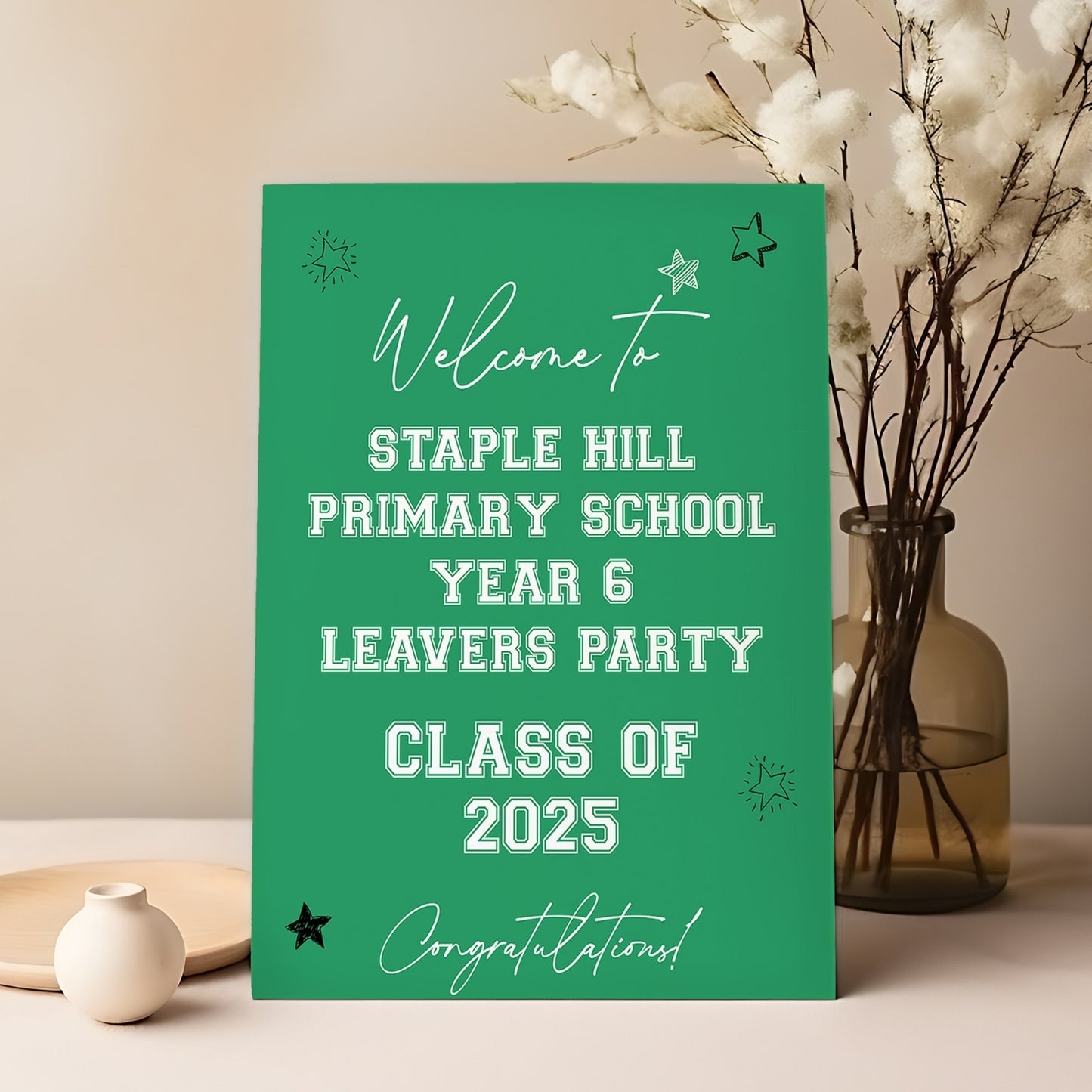 Class of 2025 School Leavers Selfie Frame and Party Sign