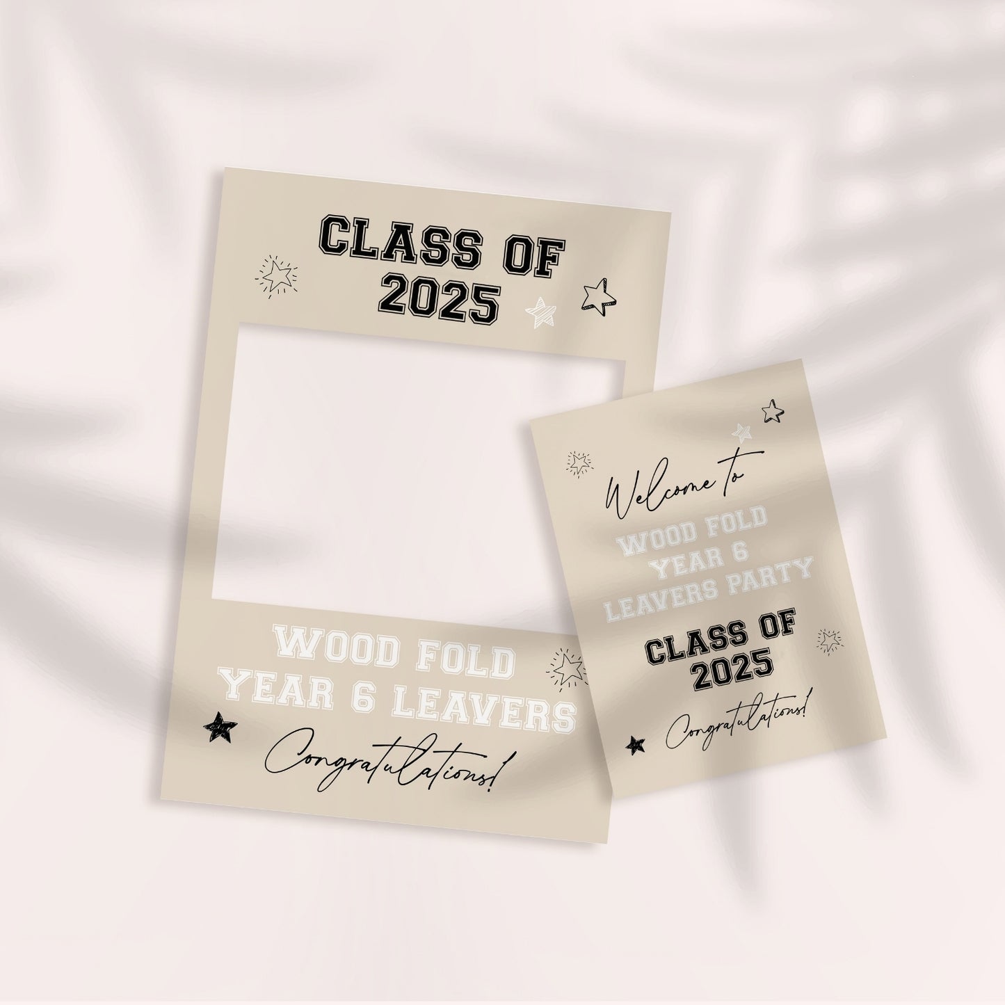 Class of 2025 School Leavers Selfie Frame and Party Sign