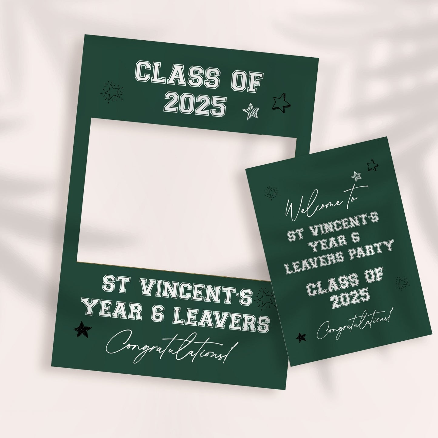 Class of 2025 School Leavers Selfie Frame and Party Sign
