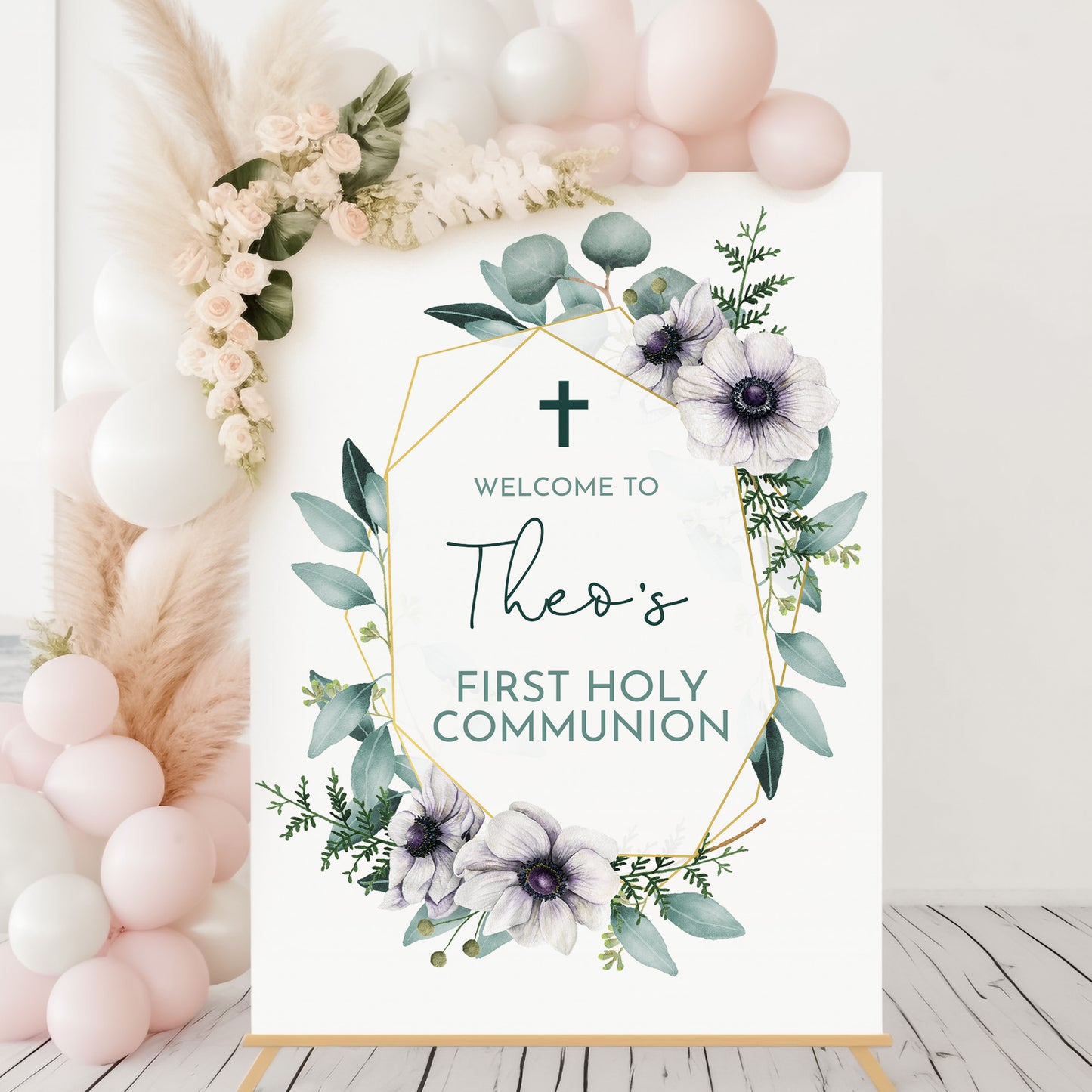Eucalyptus First Holy Communion Welcome Sign
