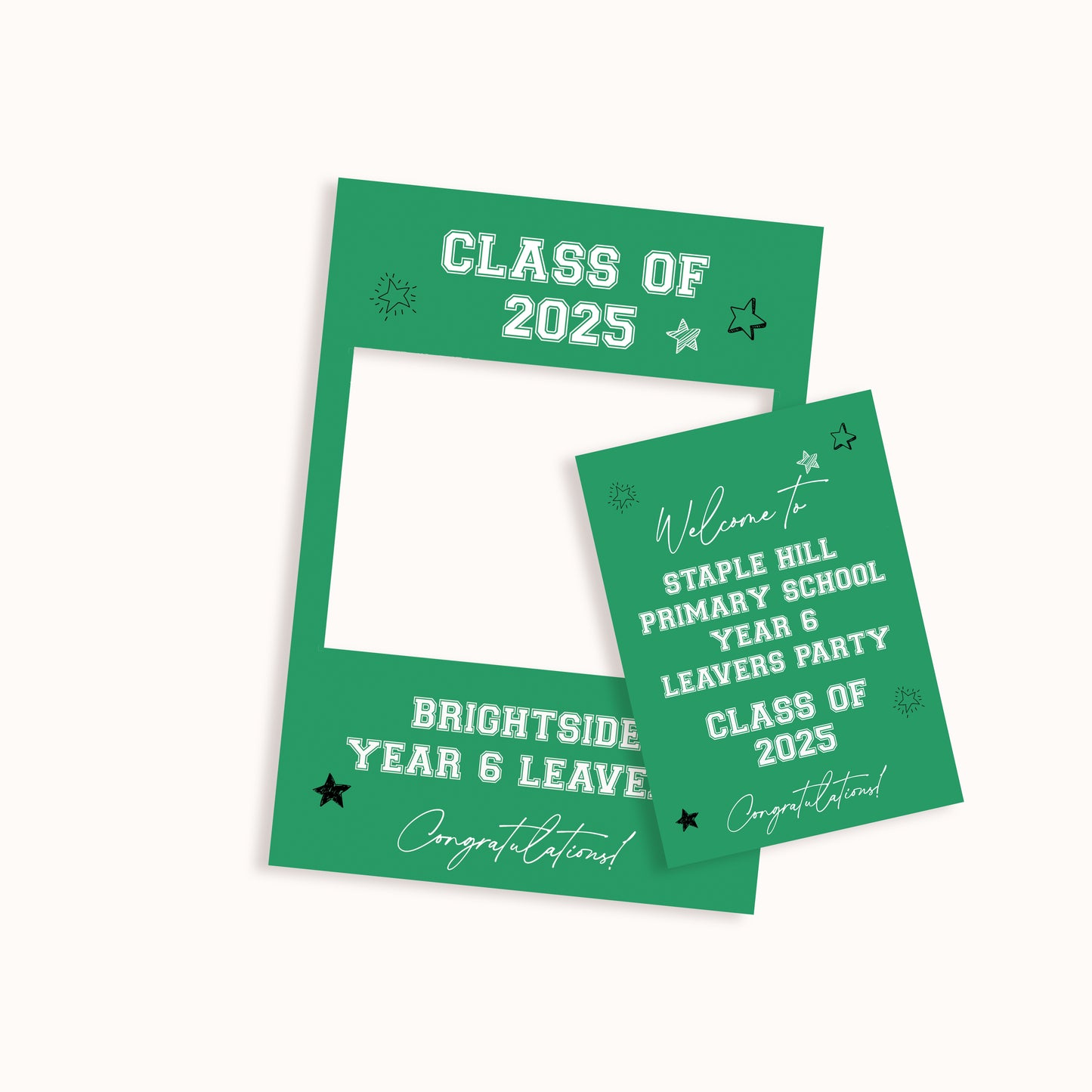 Class of 2025 School Leavers Selfie Frame and Party Sign