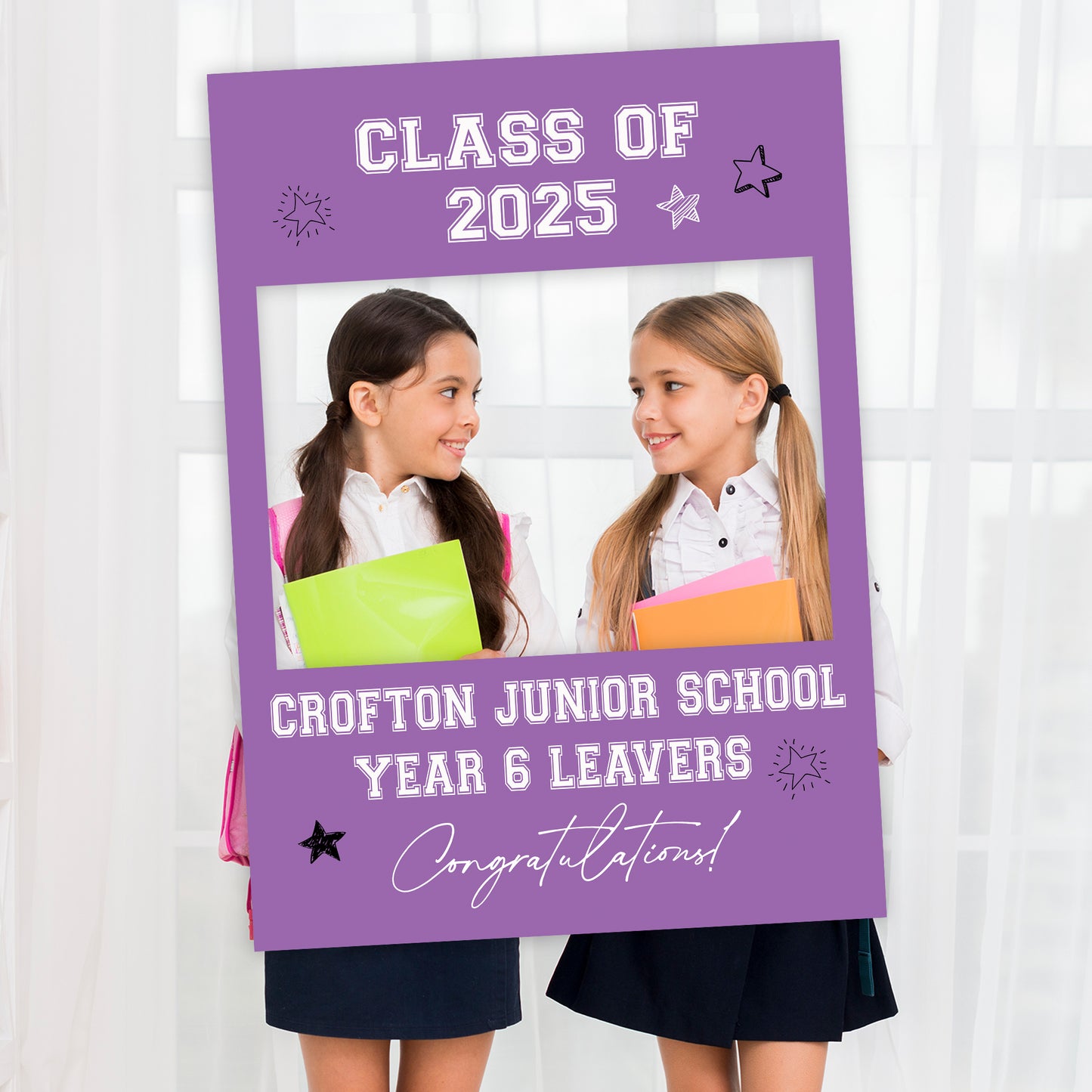 Class of 2025 School Leavers Selfie Frame and Party Sign