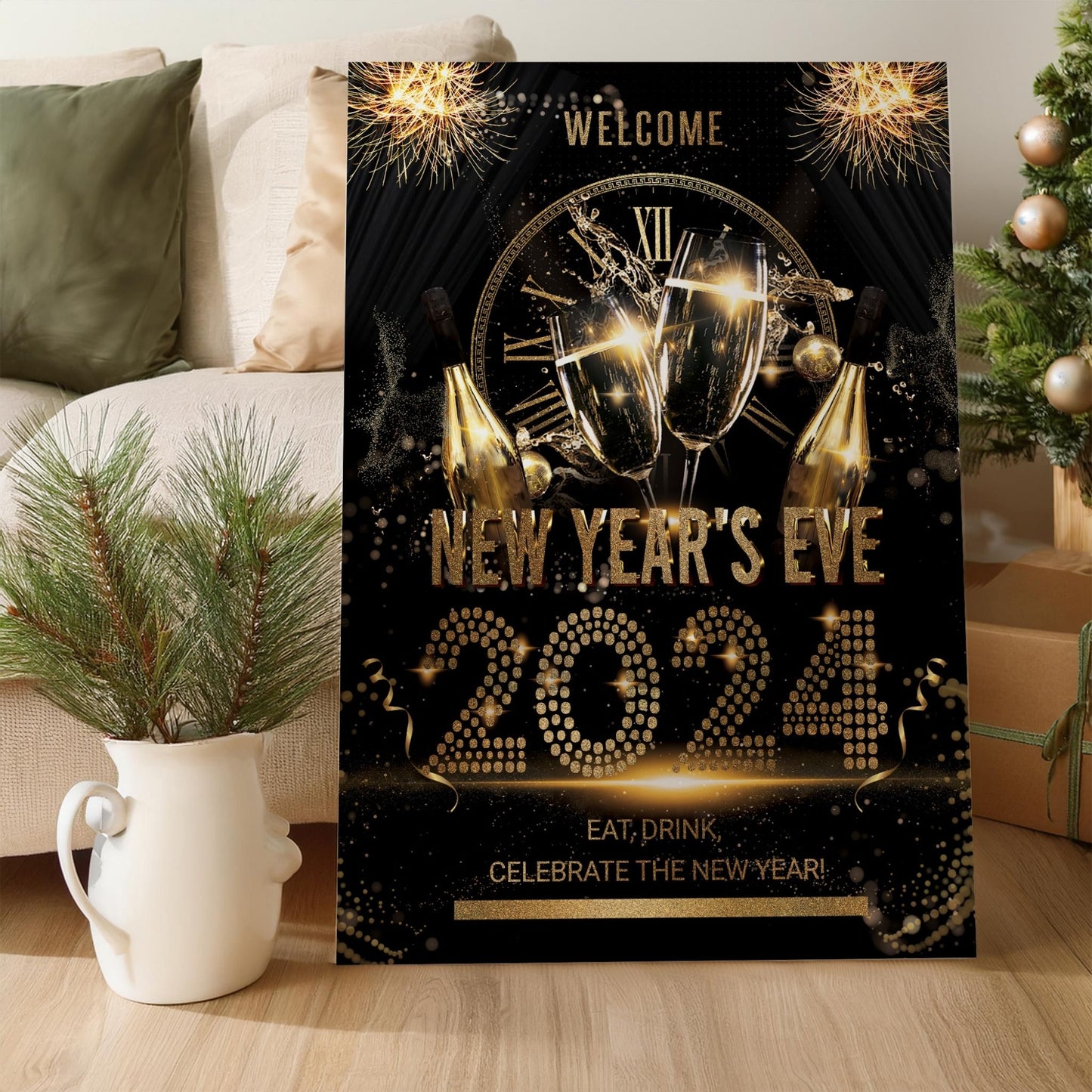 New Years Eve Photobooth Frame and Matching NYE Party Sign