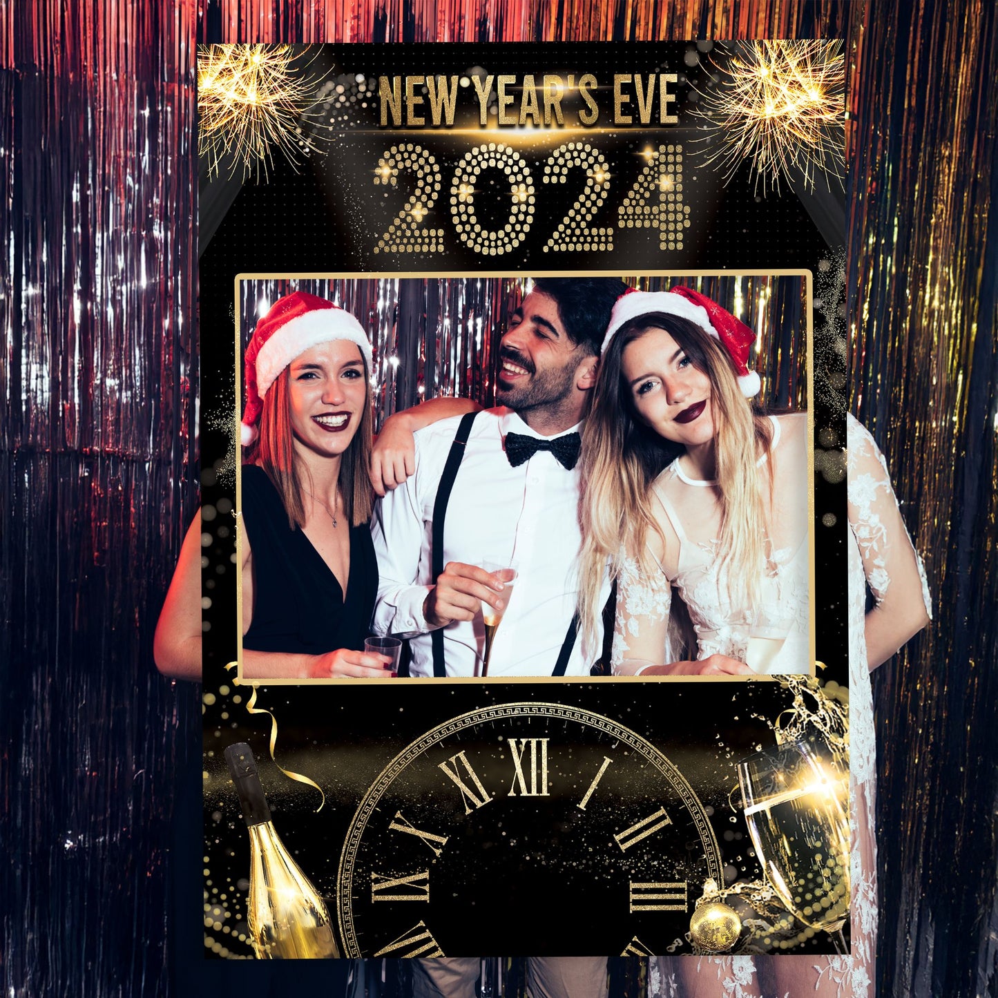 New Years Eve Photobooth Frame and Matching NYE Party Sign
