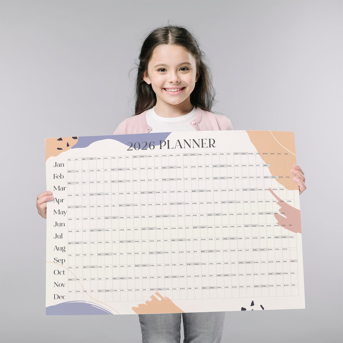 2026 Pastel A1 Wall Calendar - Free UK Delivery