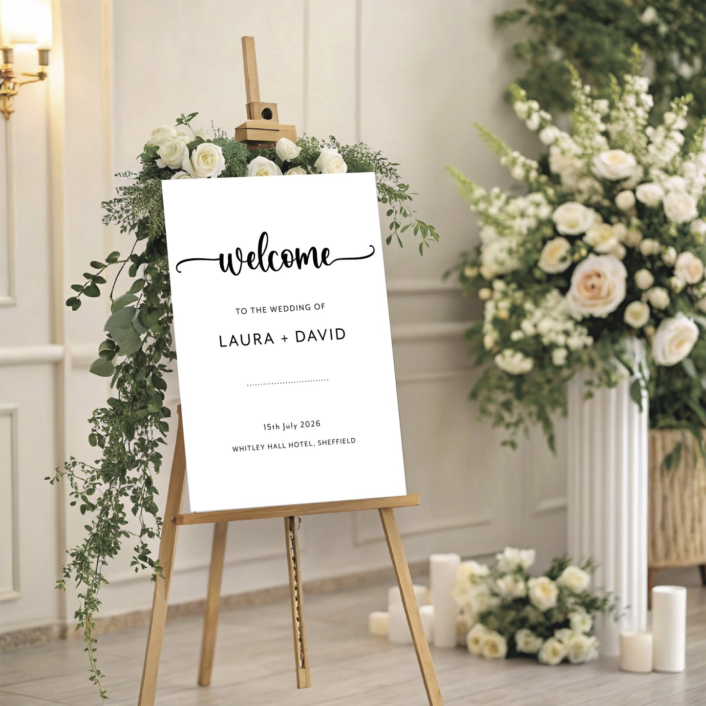 Monochrome Wedding Welcome Sign