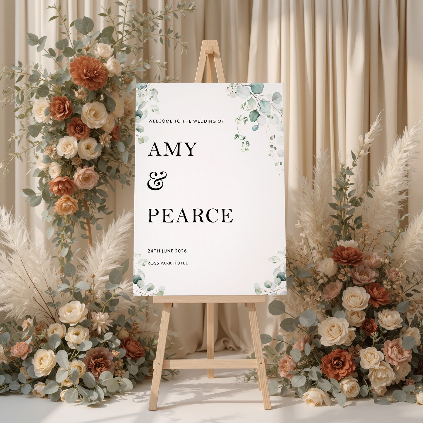 Eucalyptus Wedding Welcome Sign