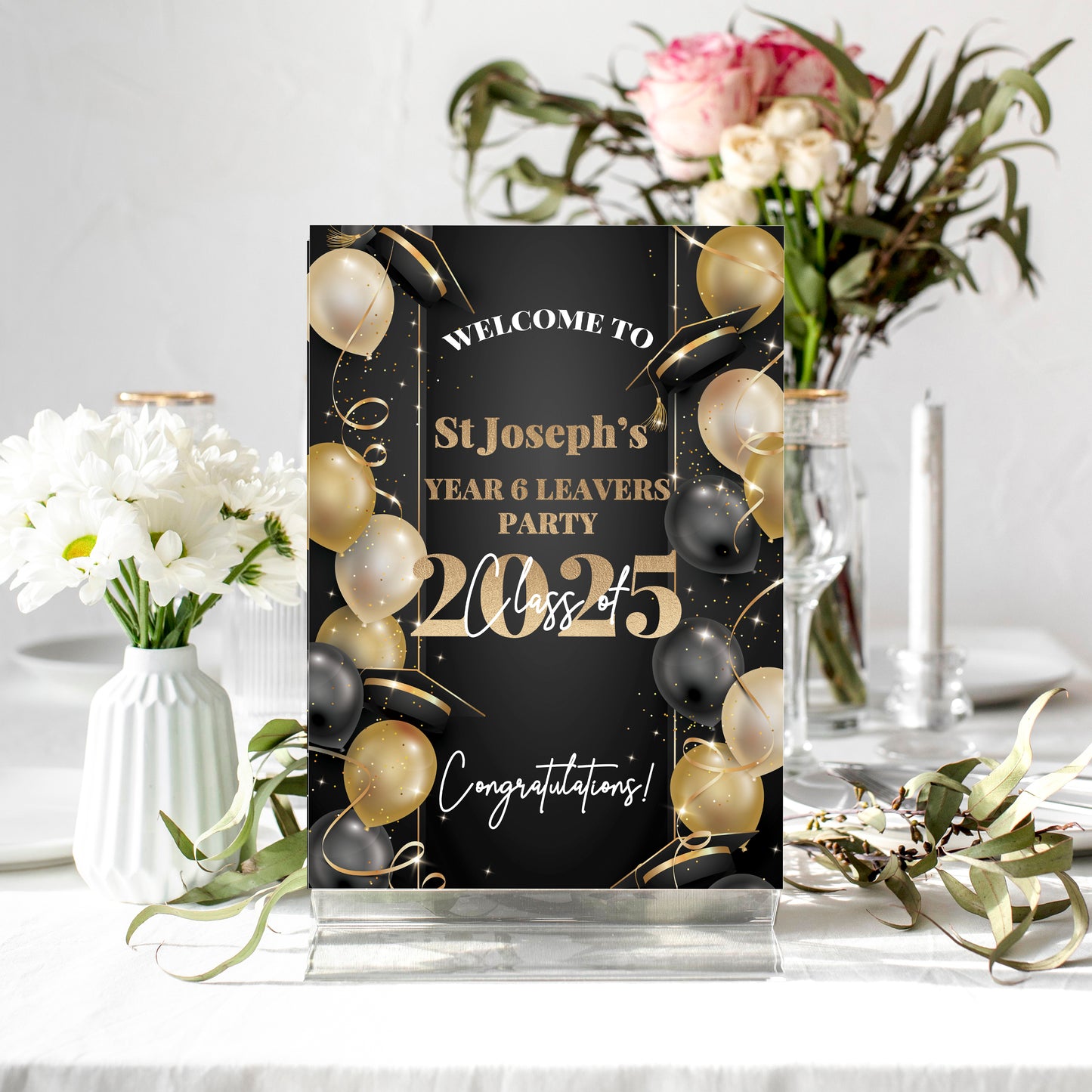 Black and Gold School Leavers Party Selfie Frame