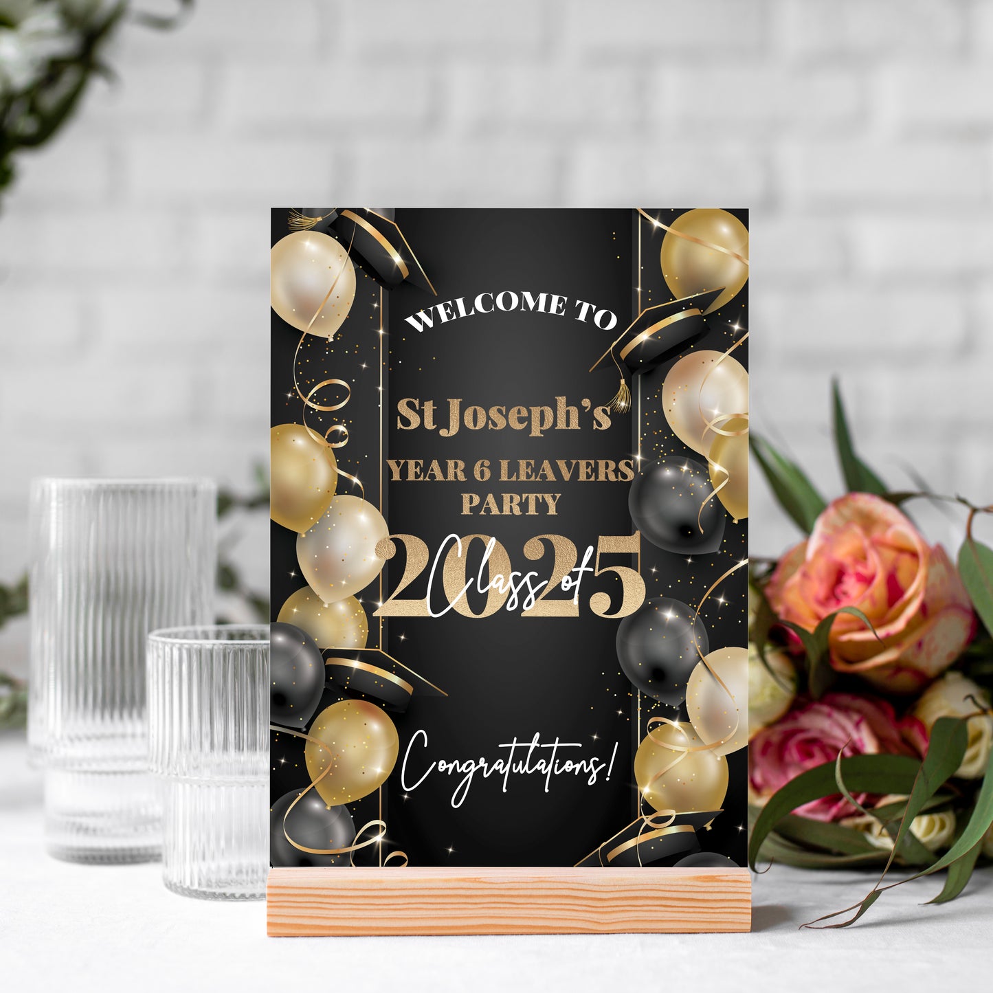 Black and Gold School Leavers Party Selfie Frame