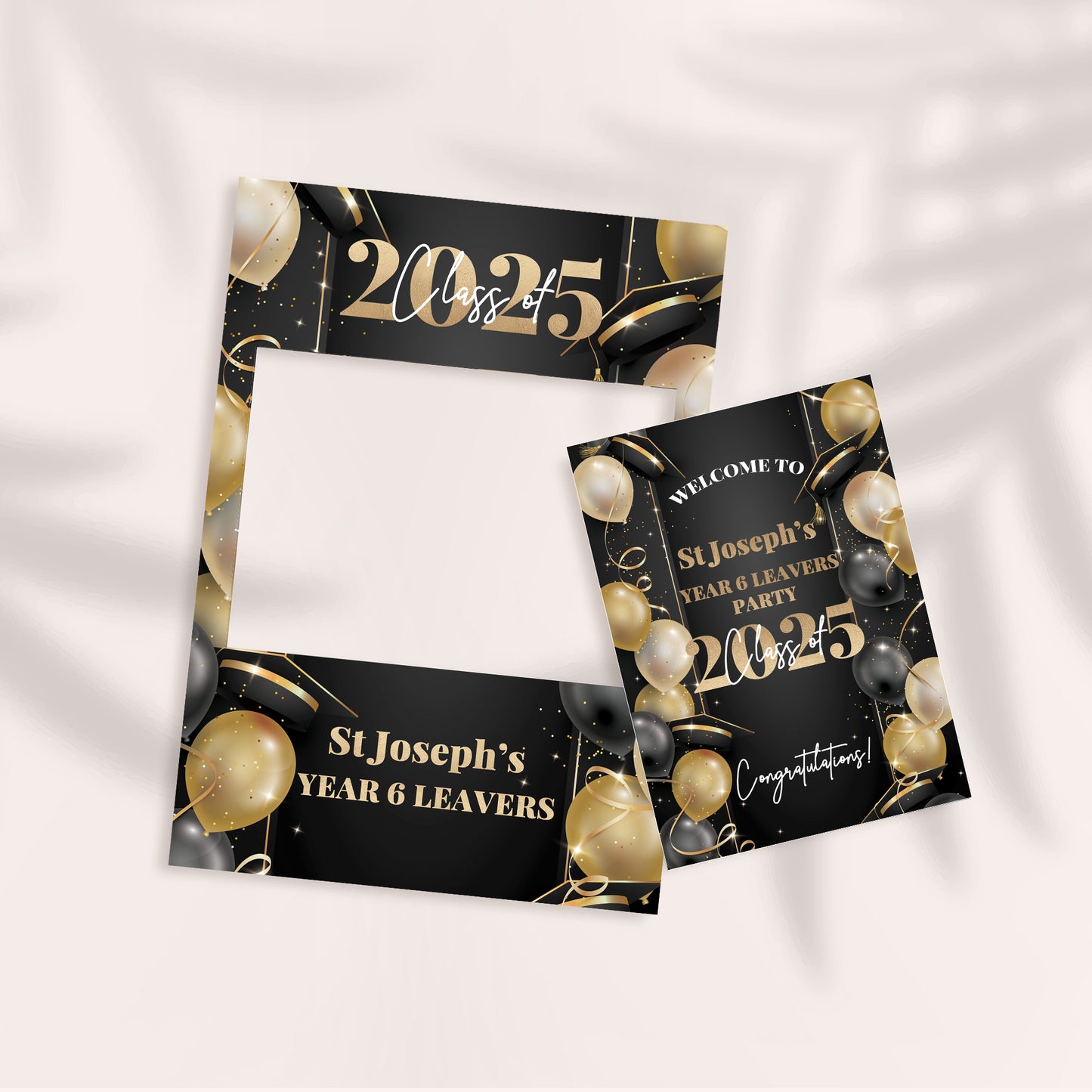 Black and Gold School Leavers Party Selfie Frame