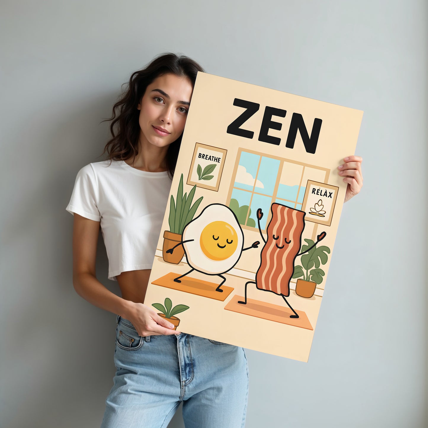 “Zen Breakfast” – Funny Yoga Poster