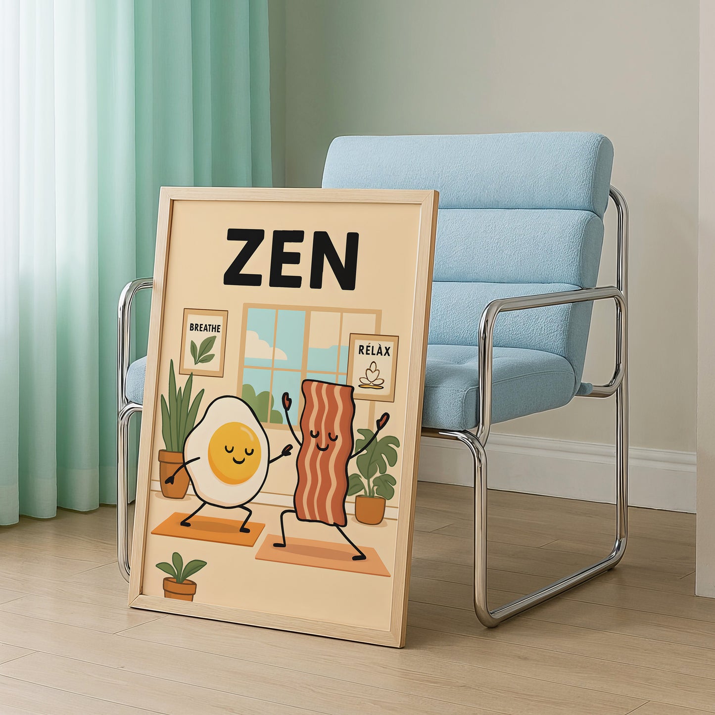 “Zen Breakfast” – Funny Yoga Poster