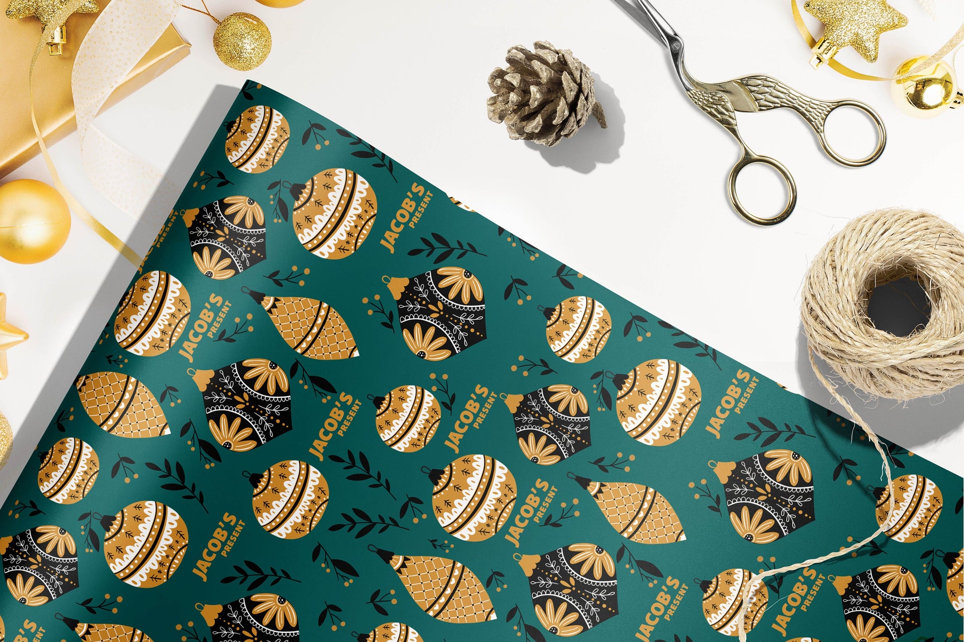 Personalised Christmas Wrapping Paper, Eco Friendly Wrapping Paper Christmas, Kids Christmas Gift Wrap with Name, Wrapping Paper Roll