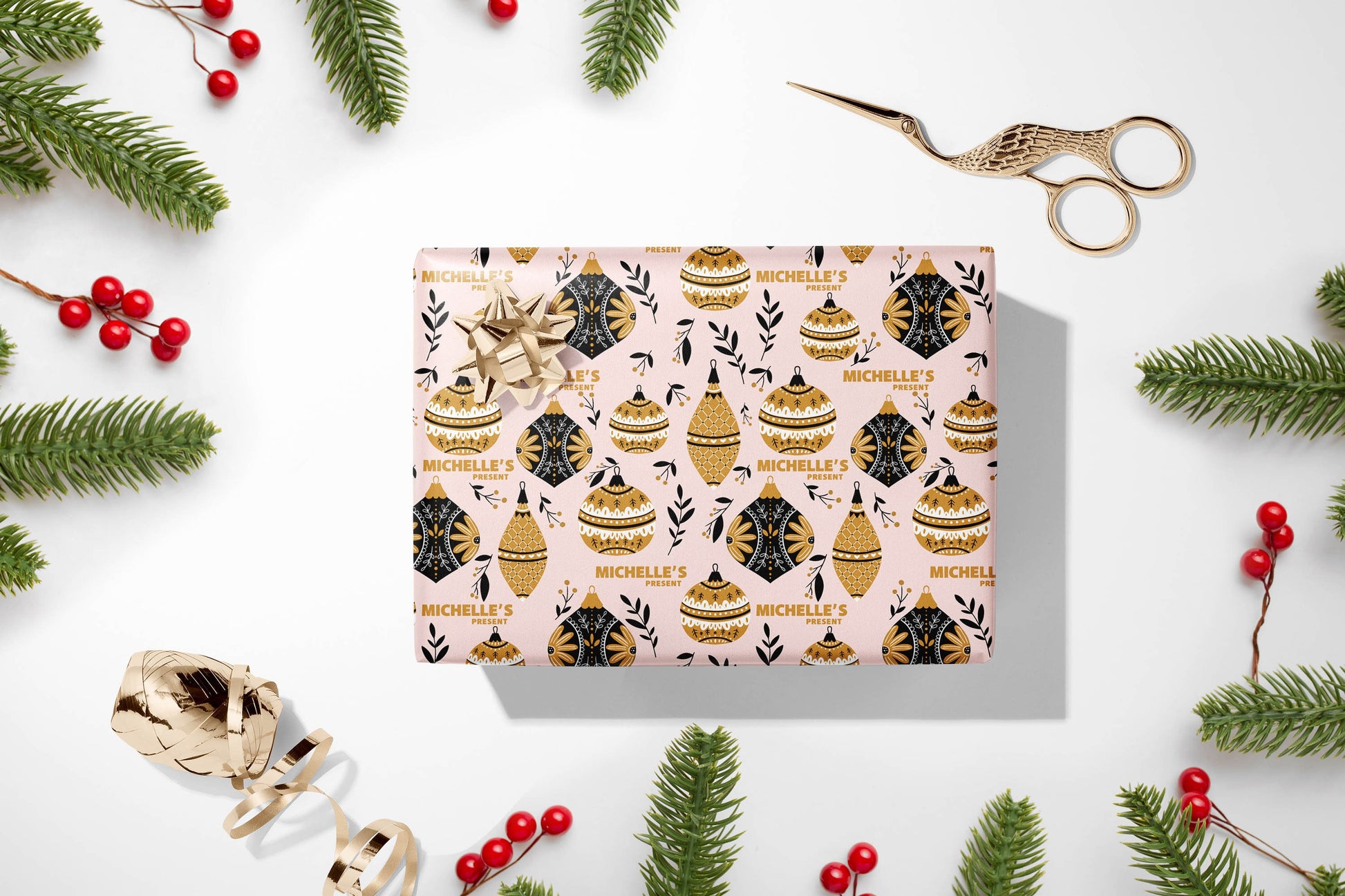 Personalised Christmas Wrapping Paper, Eco Friendly Wrapping Paper Christmas, Kids Christmas Gift Wrap with Name, Wrapping Paper Roll