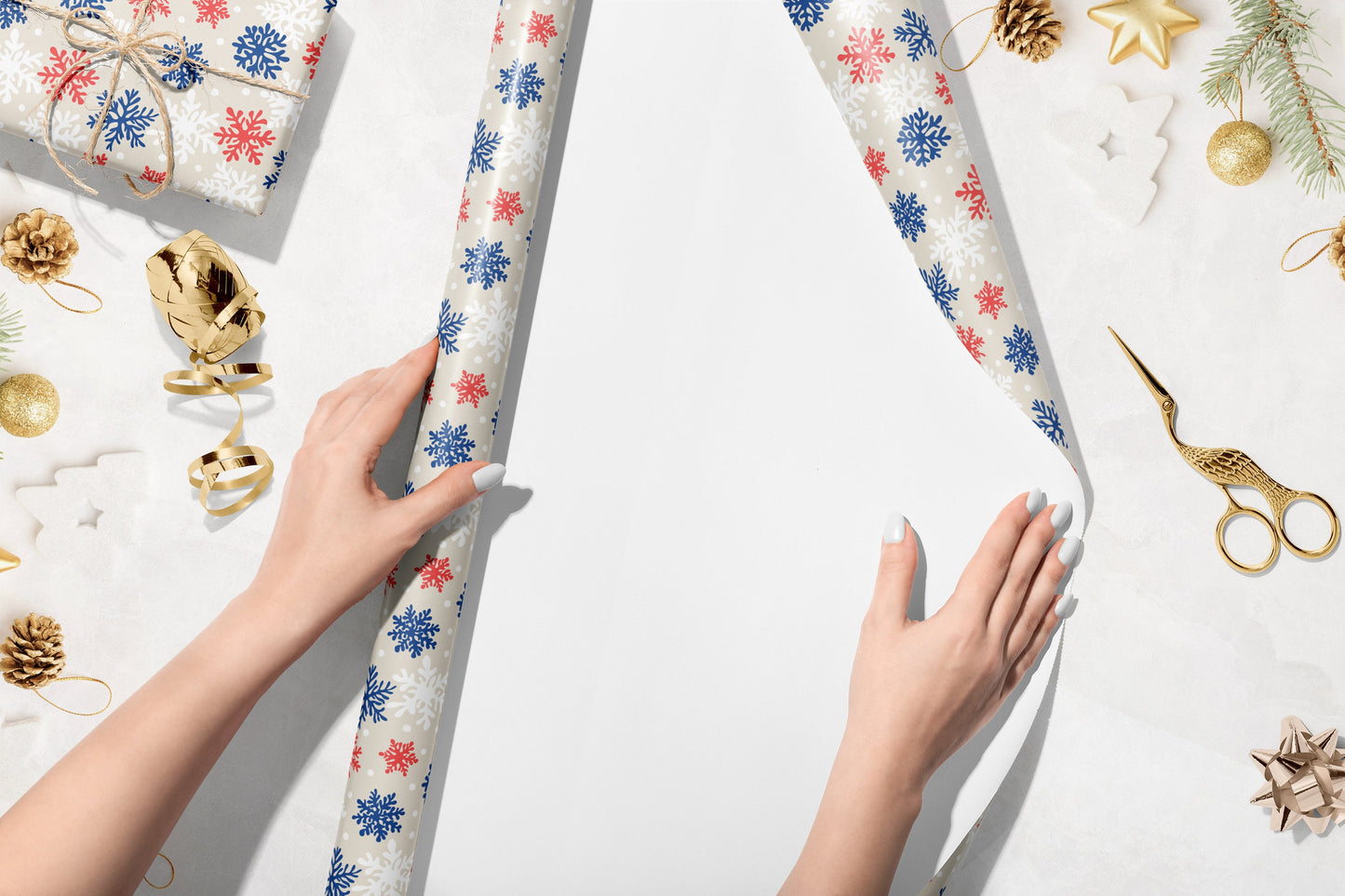 Christmas Snowflakes Gift Wrapping Paper, Luxury Gift Wrap, Festive Wrapping Paper, Gift Wrap, Matisse Inspired Wrapping Paper