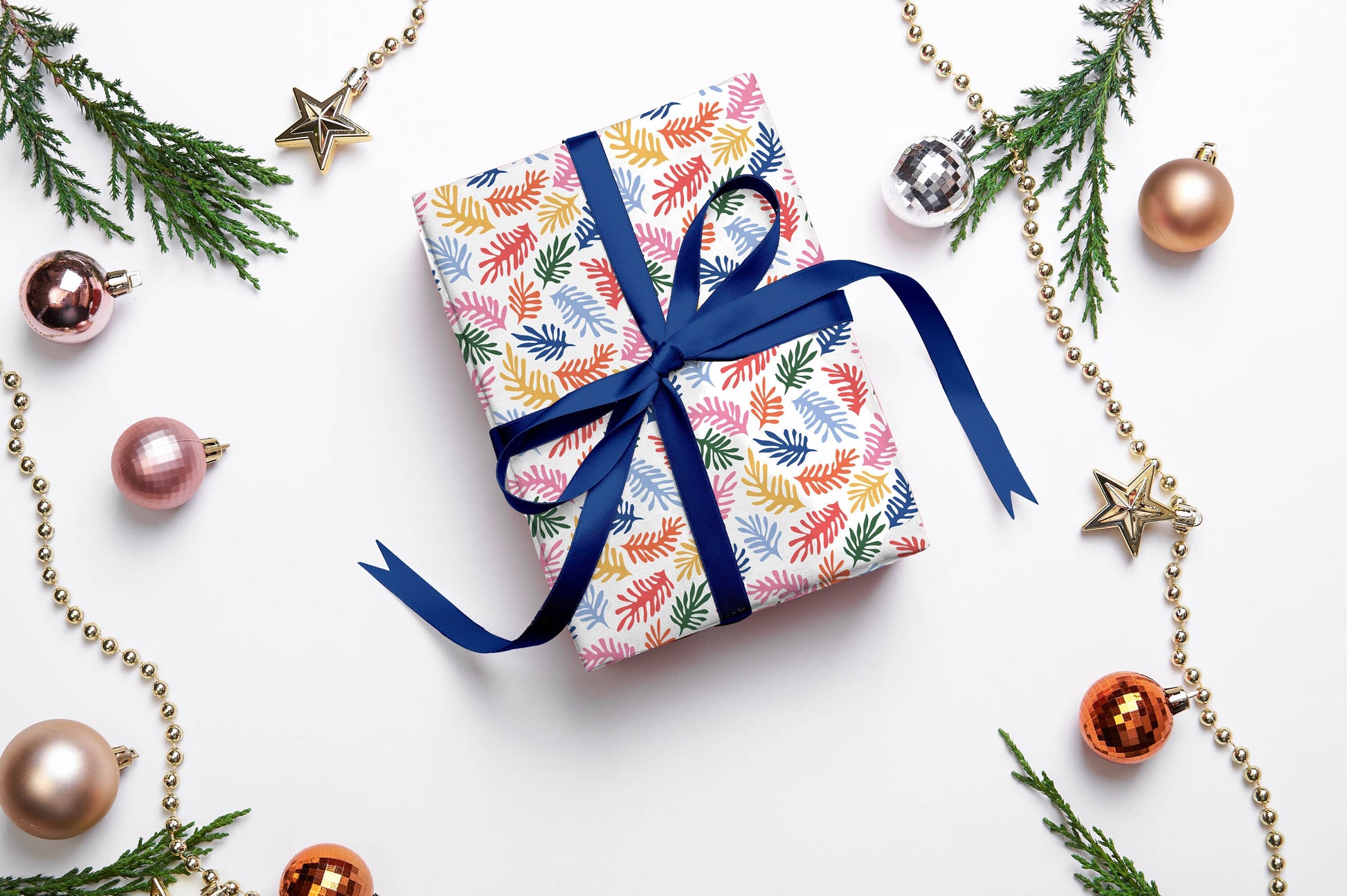 Luxury Christmas Wrapping Paper, Pastel Wrapping Paper, Pretty Gift Wrap, Pink Festive Wrapping Paper, Multicolour Gift Wrapping Paper