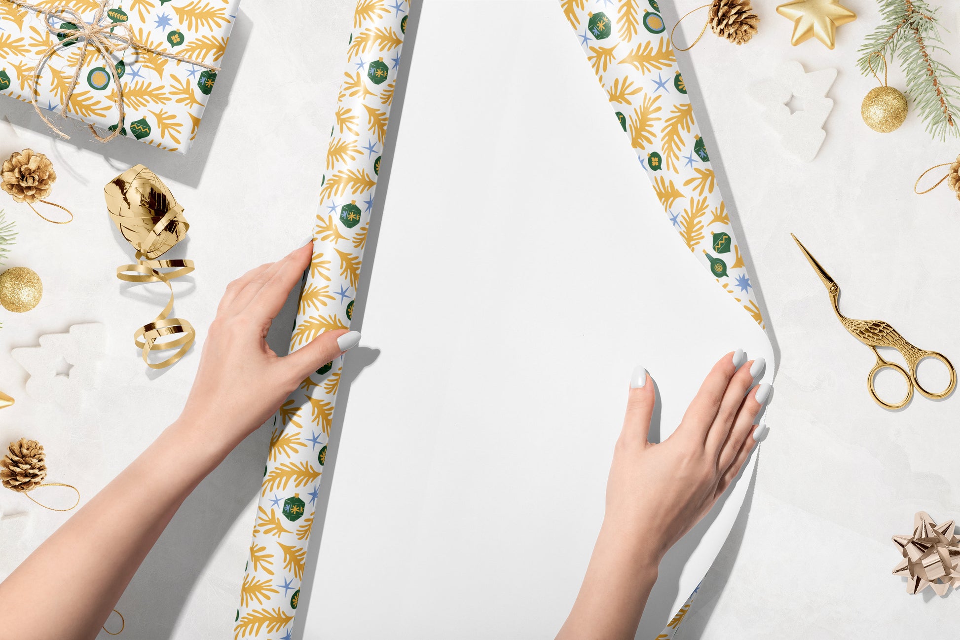 Luxury Yellow and Green Christmas Wrapping Paper, Henri Matisse Inspired Christmas Wrapping Paper, Festive Wrapping Paper, Xmas gift wrap