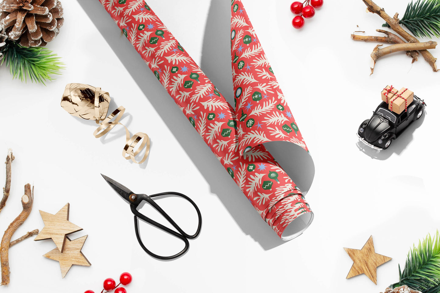 Luxury Henri Matisse Inspired Gift Wrap, Christmas Wrapping Paper, Festive Wrapping Paper, Red and Green Gift Wrapping Paper