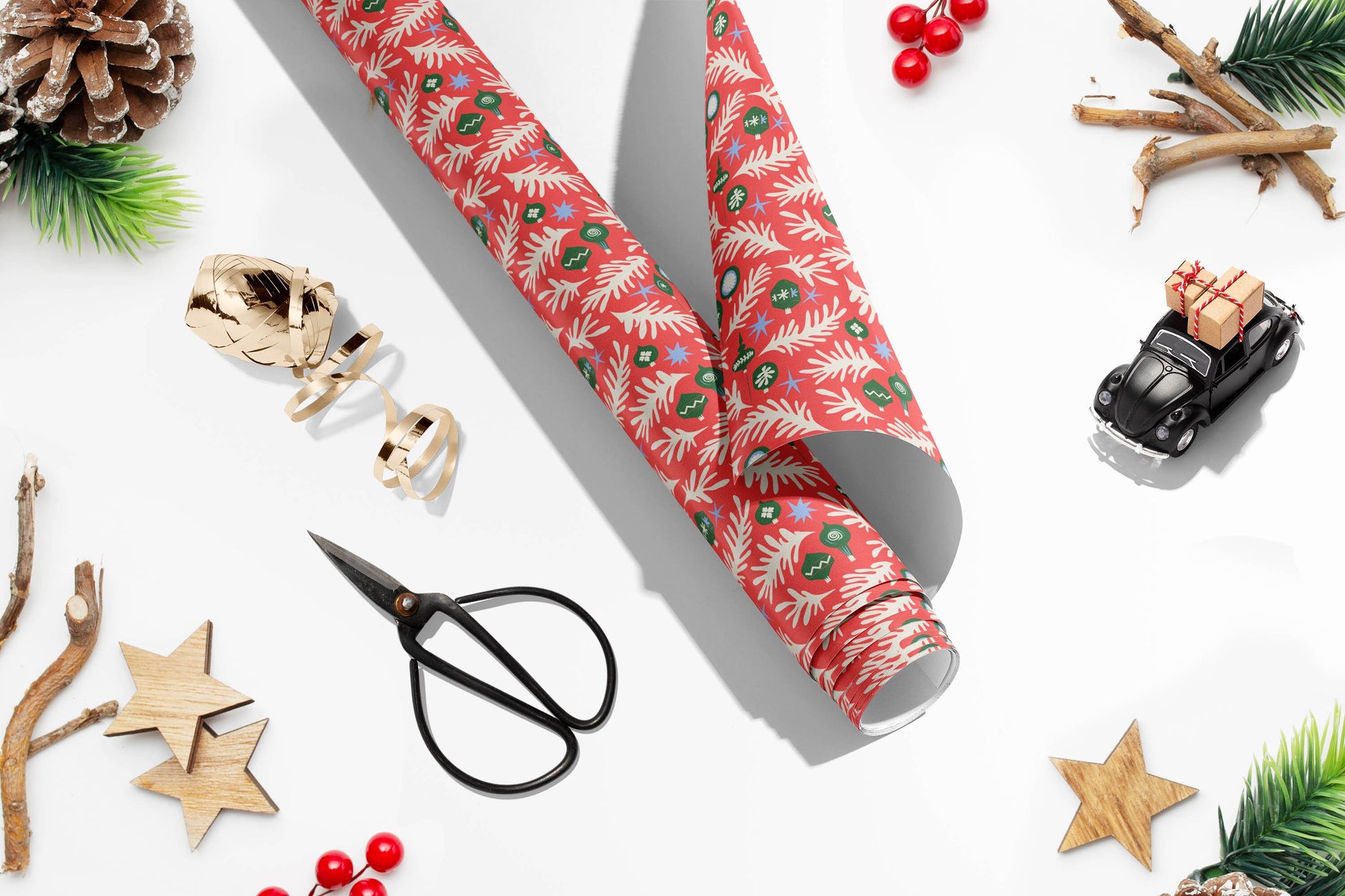 Luxury Henri Matisse Inspired Gift Wrap, Christmas Wrapping Paper, Festive Wrapping Paper, Red and Green Gift Wrapping Paper