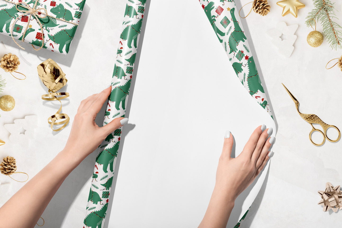 Christmas Dinosaur Wrapping Paper, Dinosaur Christmas present Wrap, Dinosaur Xmas Paper, Kids Xmas Wrapping Paper, Dino Gift Wrap