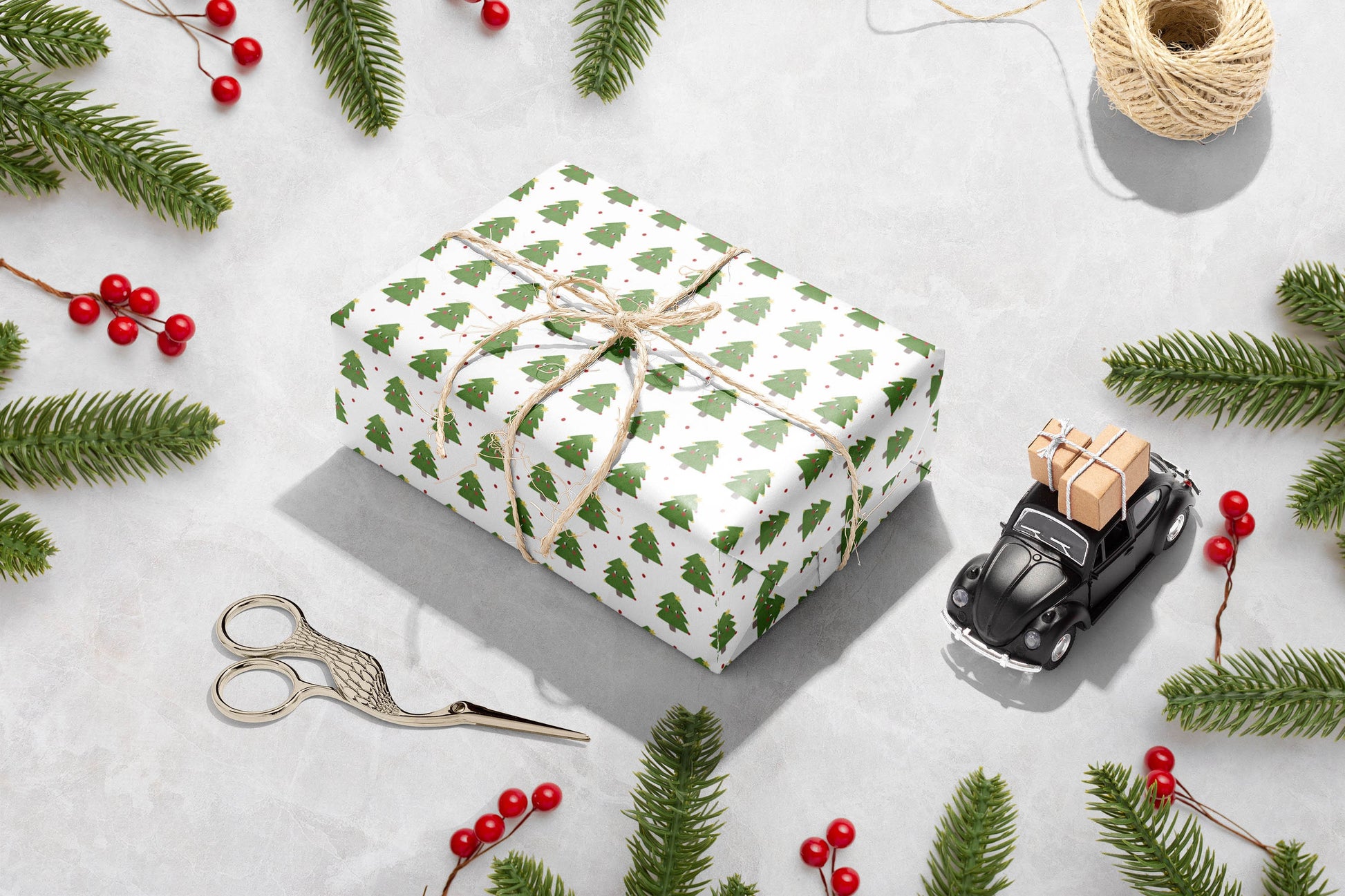 Christmas Trees Wrapping Paper, Christmas Gift Wrapping, Kids Xmas Wrapping Paper, Kids Gift Wrap, Holiday Gift Wrap, Cute Xmas Paper