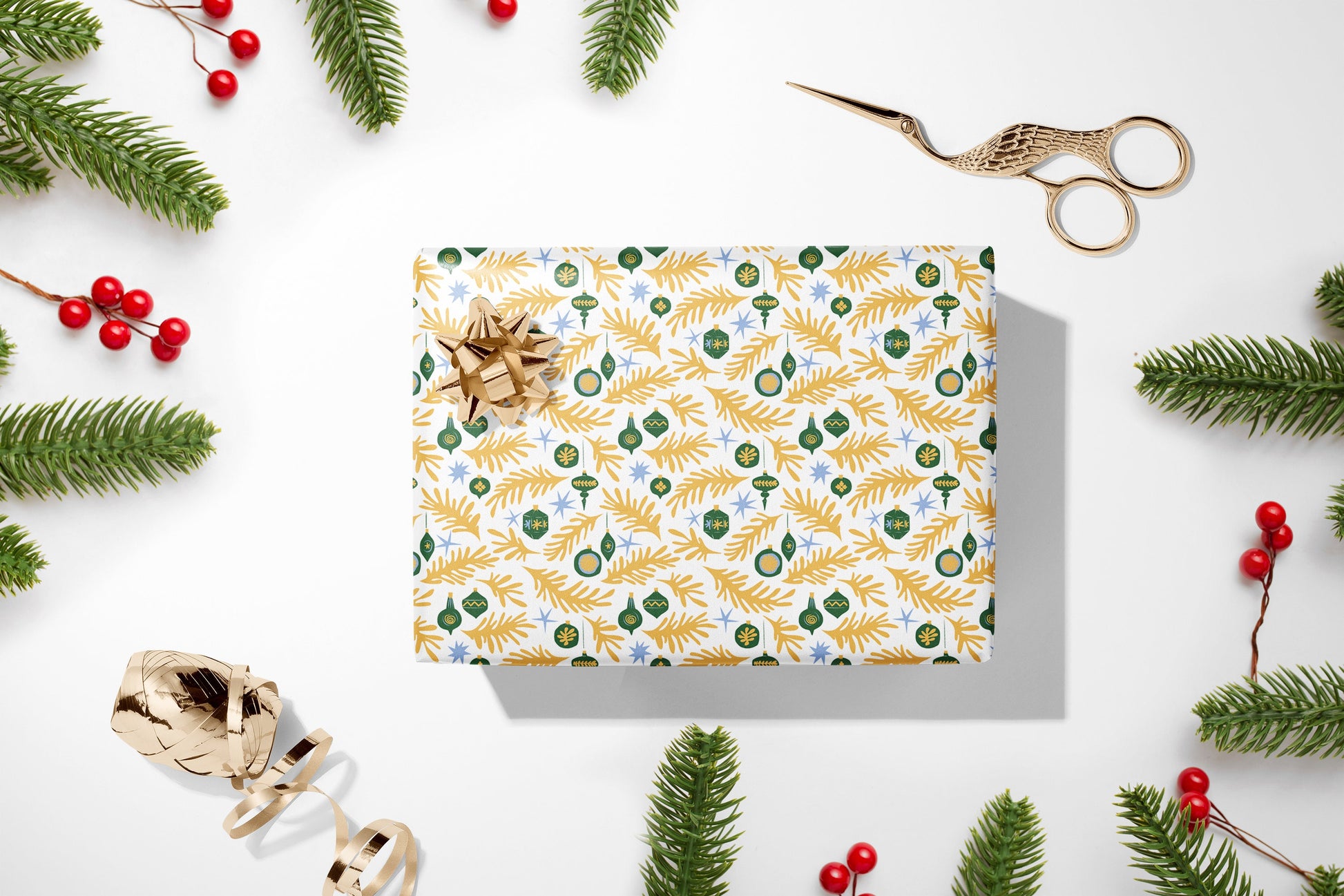Luxury Yellow and Green Christmas Wrapping Paper, Henri Matisse Inspired Christmas Wrapping Paper, Festive Wrapping Paper, Xmas gift wrap