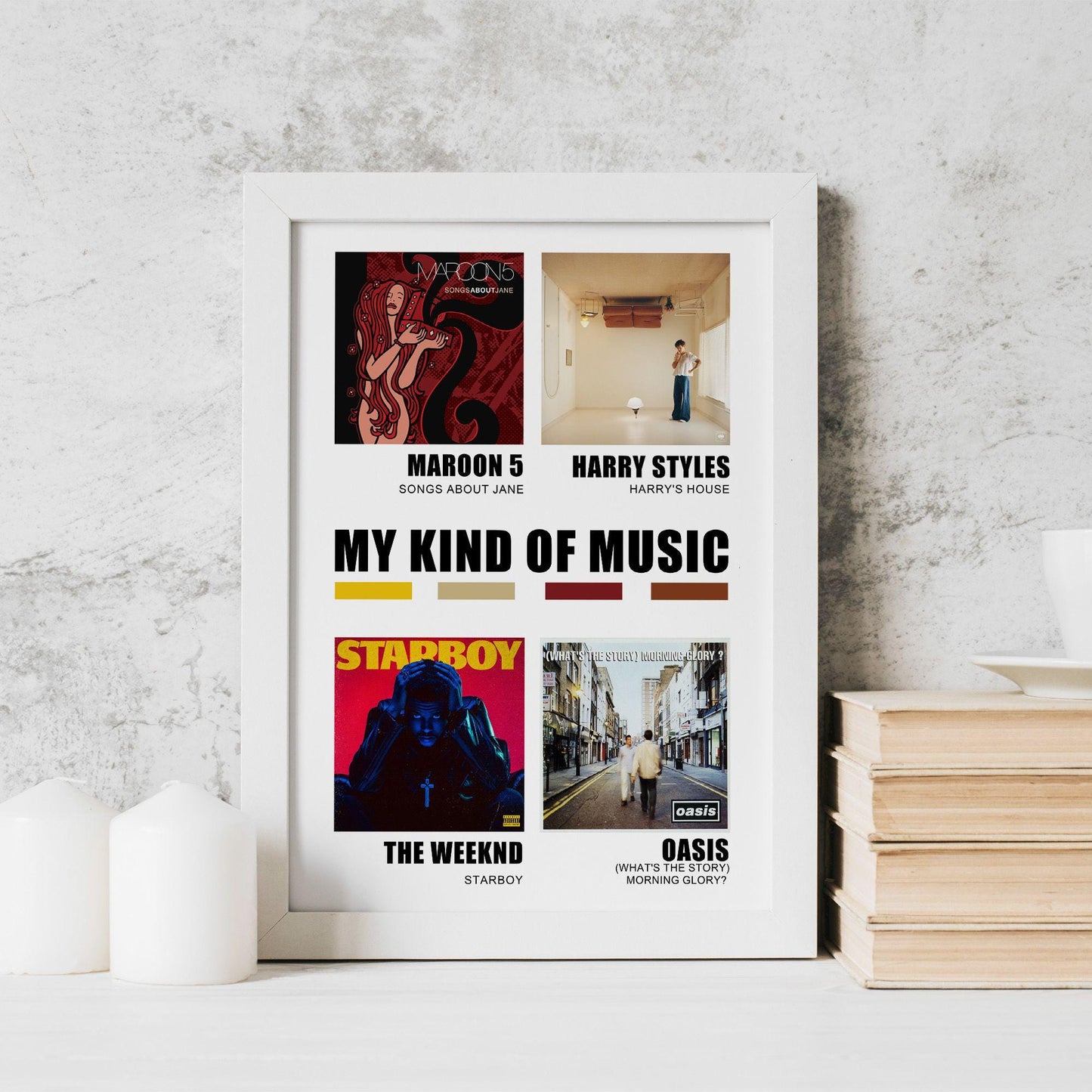 Custom 4 Album Poster, Choose Your Own Albums Poster, Favorite Album Cover Unframed Premium Poster, Artist Cover, Gift Idea