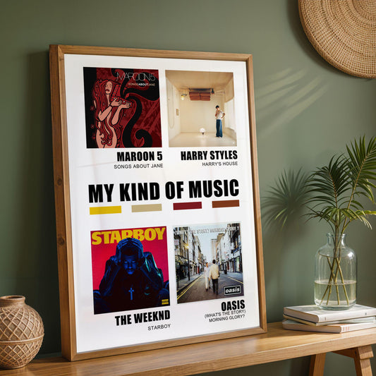 Custom 4 Album Poster, Choose Your Own Albums Poster, Favorite Album Cover Unframed Premium Poster, Artist Cover, Gift Idea