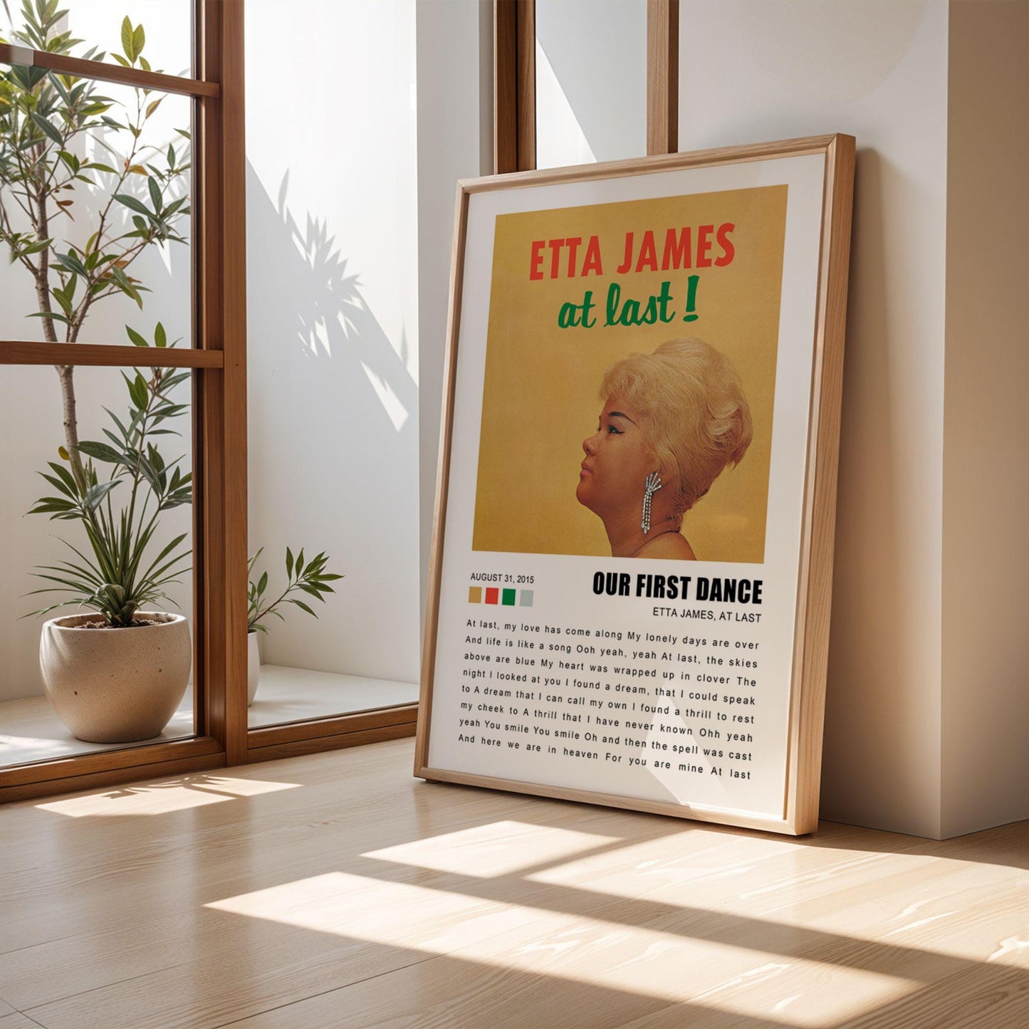 Song Lyrics Poster Album Cover Style, First Dance Wedding Song Favourite Song Lyrics Premium Poster, Sold as Unframed Poster