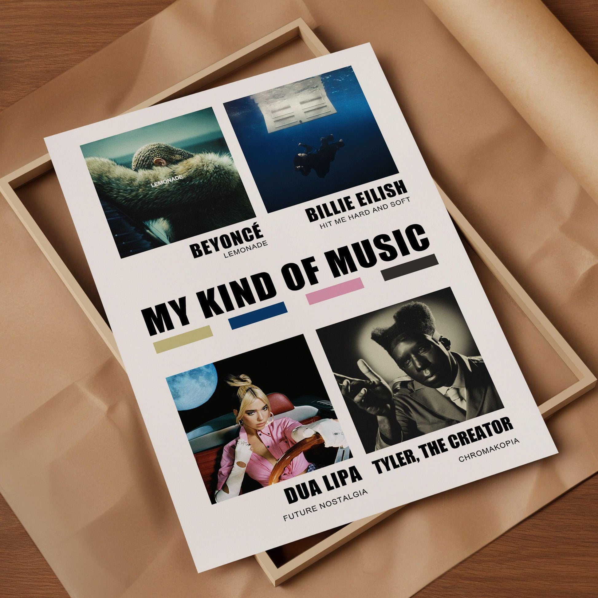 Custom 4 Album Poster, Choose Your Own Albums Poster, Favorite Album Cover Unframed Premium Poster, Artist Cover, Gift Idea