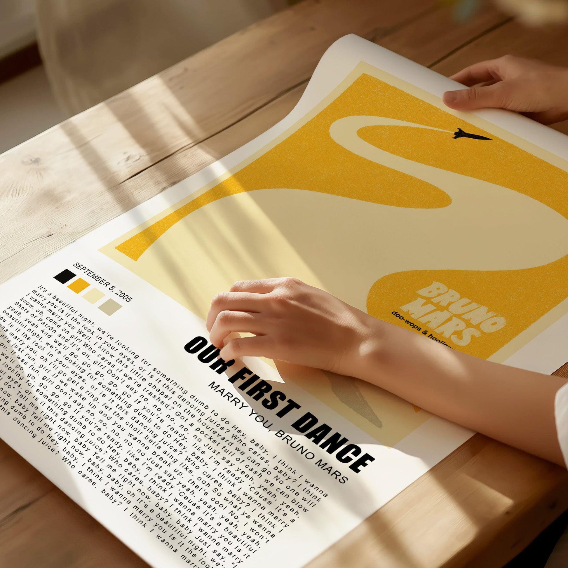 Personalised First Dance Song Lyrics Poster, Album Cover Style, Wedding Song Lyrics Print, Wedding Song Album Cover, Sold as Unframed Poster