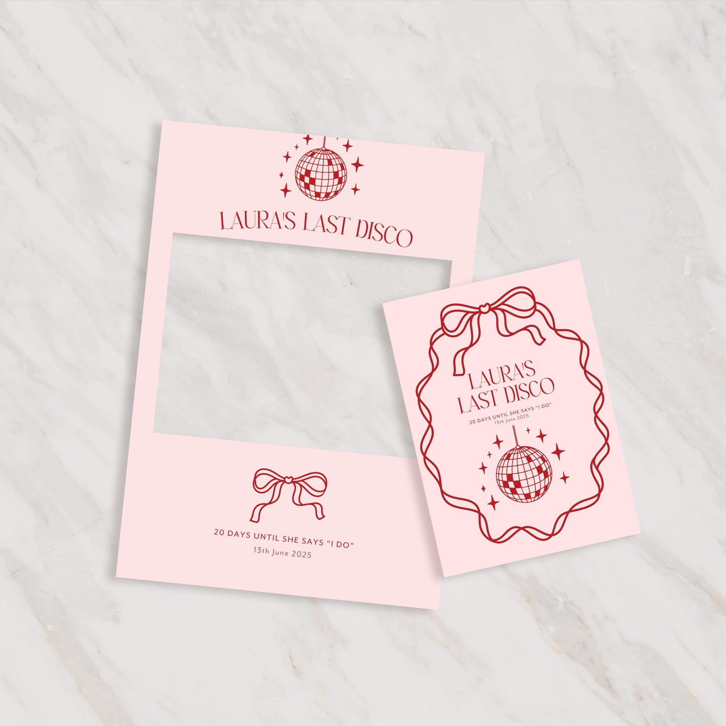 Last Disco Hen Party Selfie Frame and Matching Party Sign, Pink & Red One Last Disco Hen Party Photobooth Frame, Sign Hen Party Welcome Sign