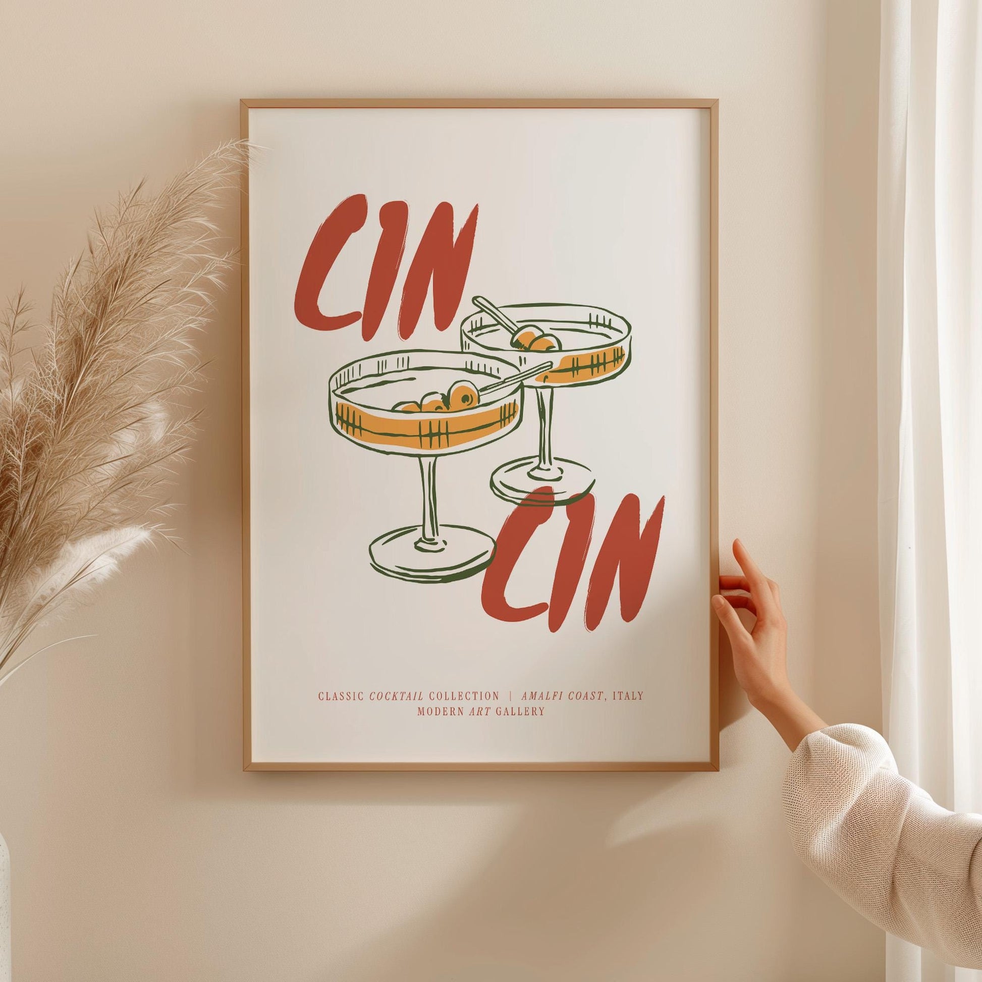 Classic Cocktail Collection Wall Art Print | Minimalist Bar Poster | Candlelight Drinks Decor | UNFRAMED POSTER