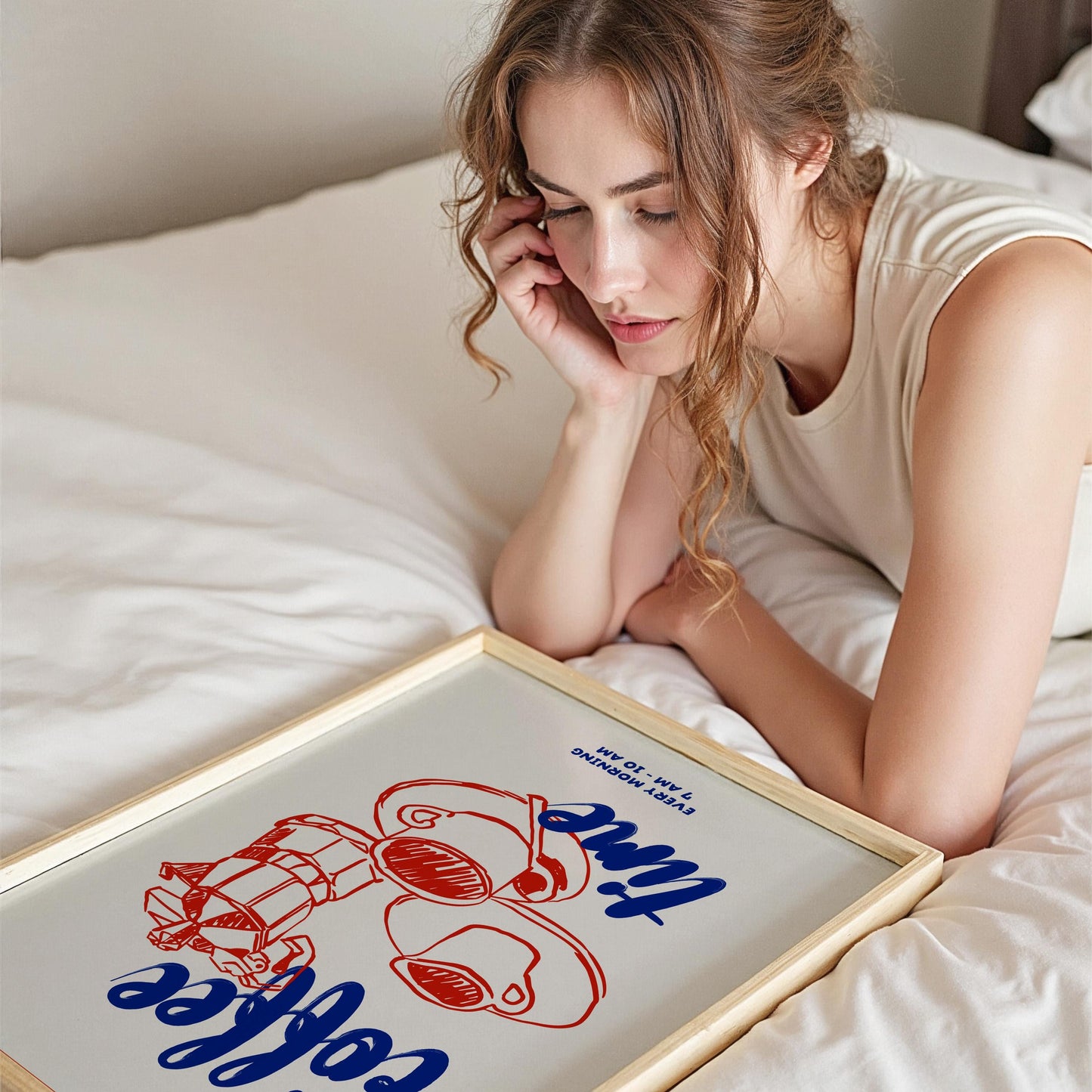 Coffee Makes Everything Better Wall Art Print | Breakfast Croissant Café Poster | Kitchen Dining Room Decor | UNFRAMED POSTER