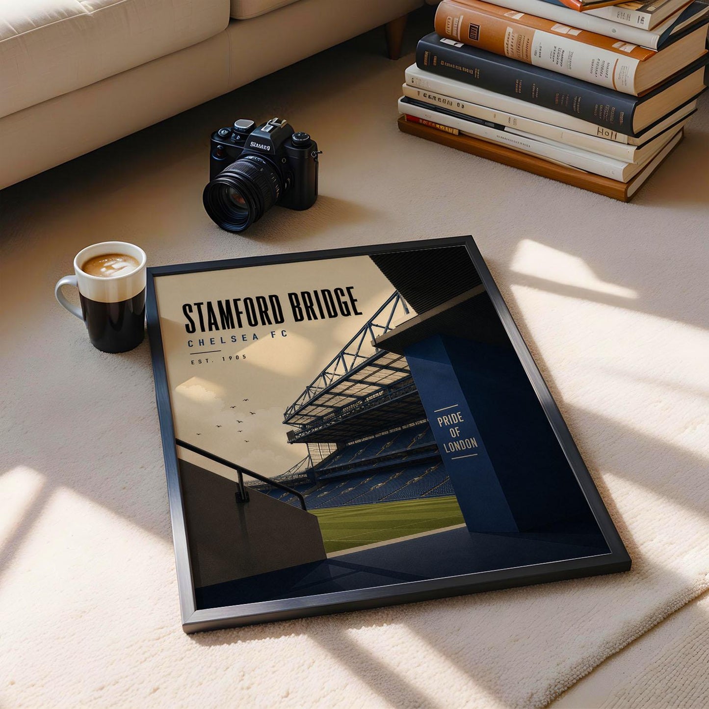 Chelsea Football Stadium Poster, Chelsea Fan Gift, A4 or A3