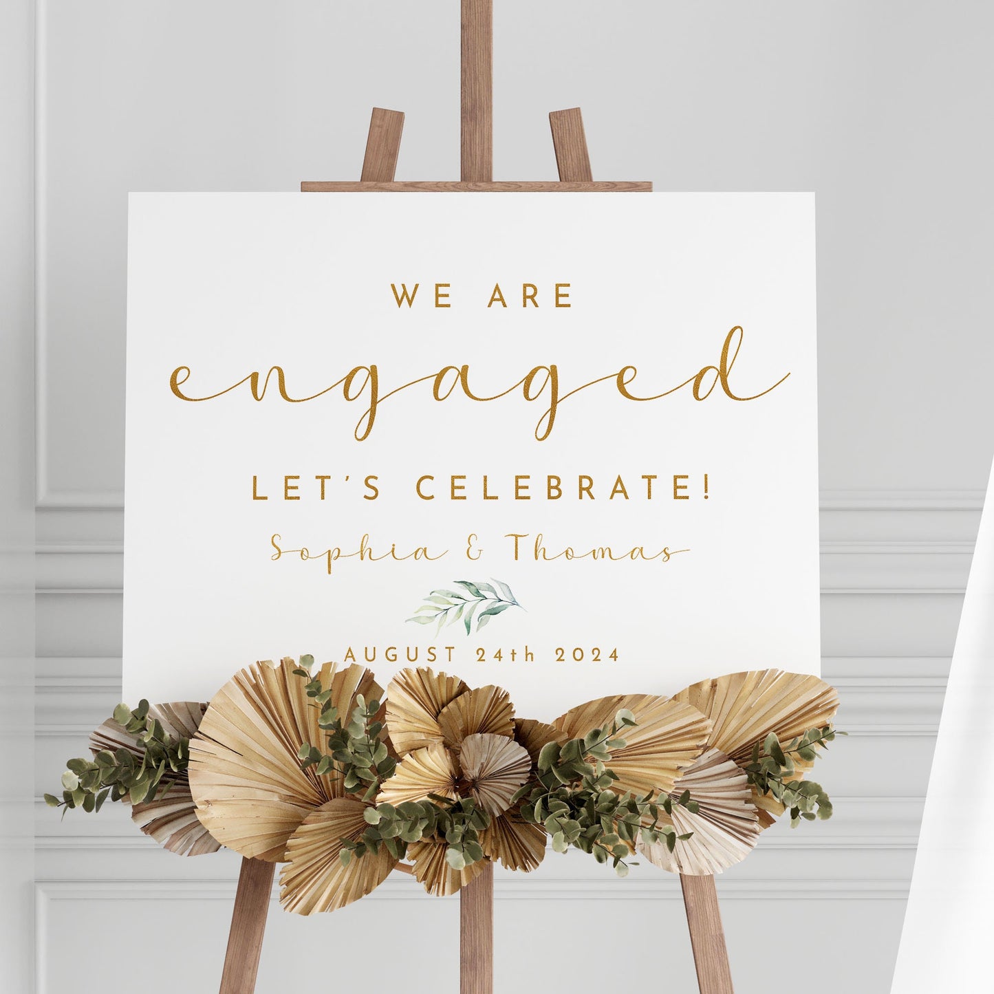 White Engagement Party Welcome Sign