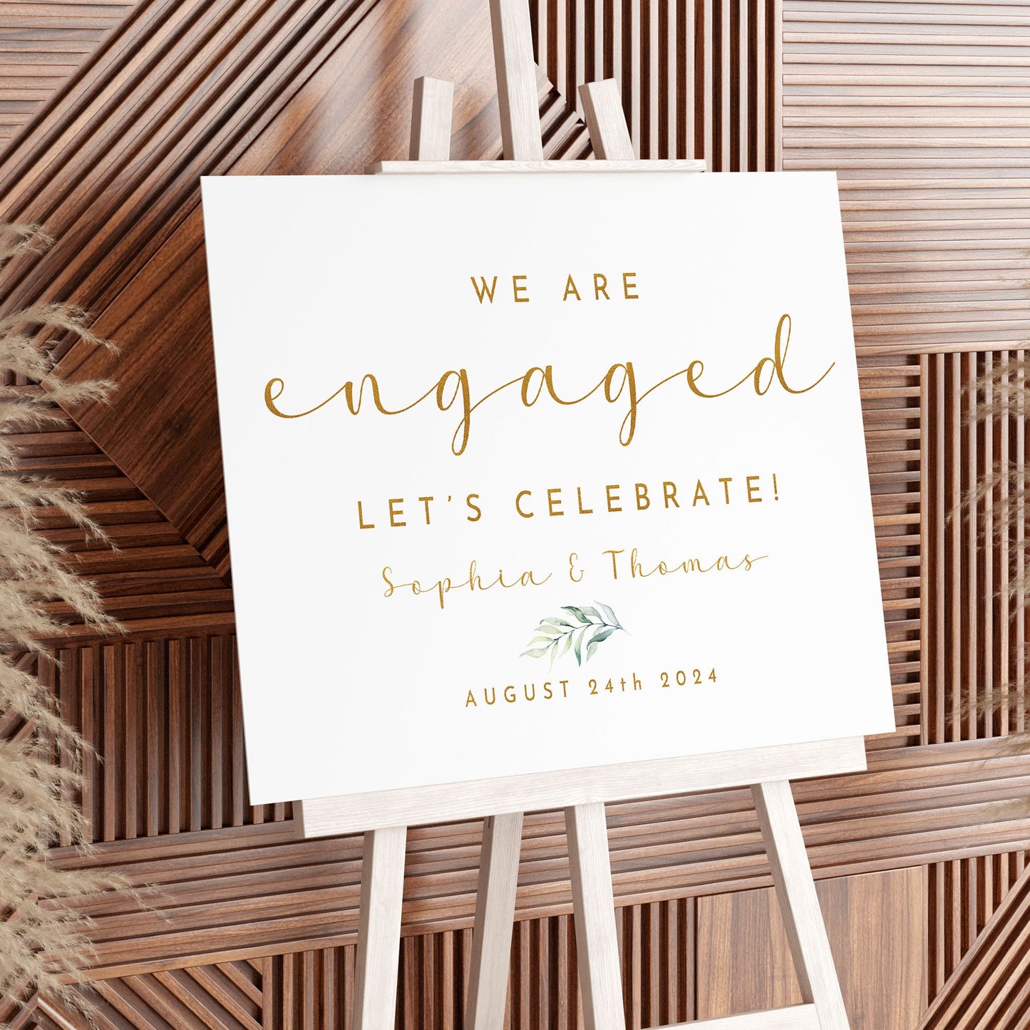 White Engagement Party Welcome Sign