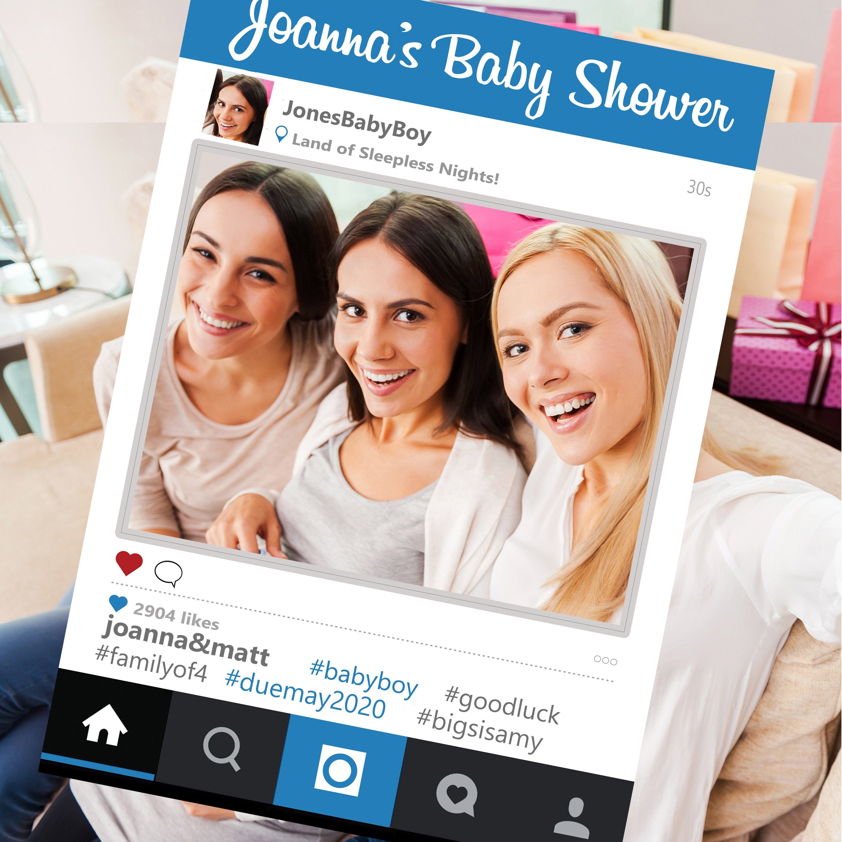 Baby Shower Instagram Selfie Frame Smart Party Shop