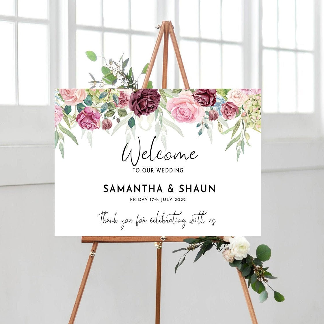 Blush Rose Wedding Welcome Sign – Smart Party Shop