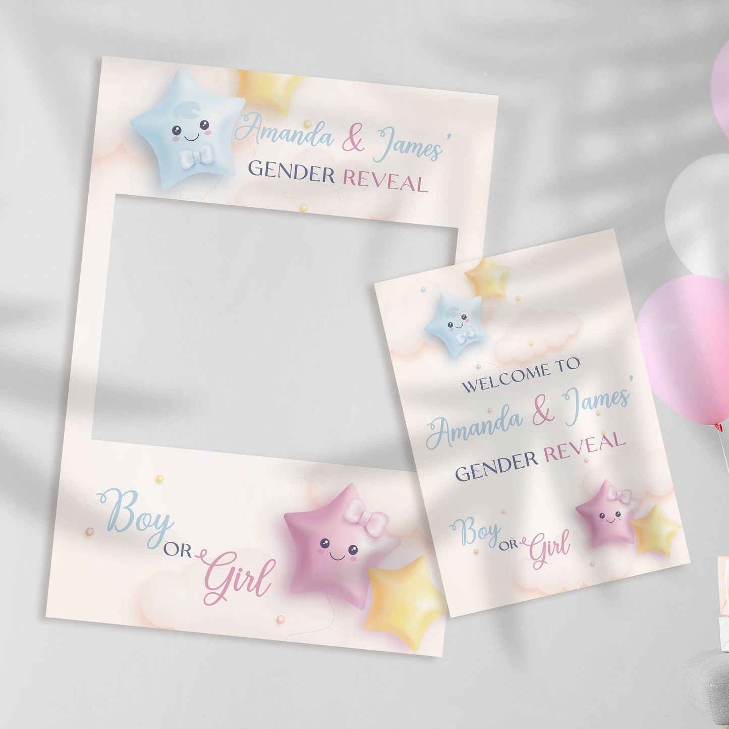 Gender Reveal Selfie Frame & Sign