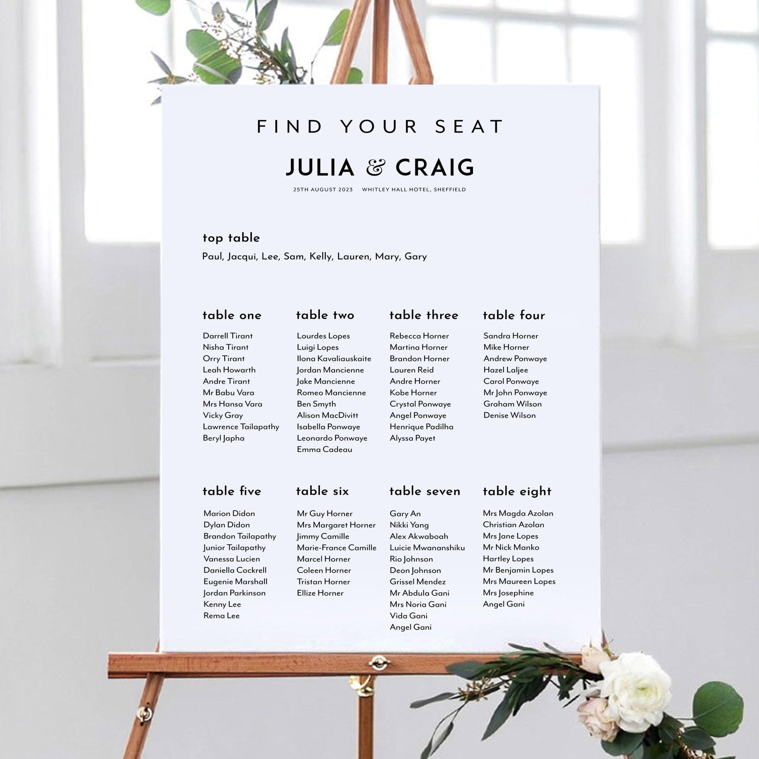 Wedding Seating Plans