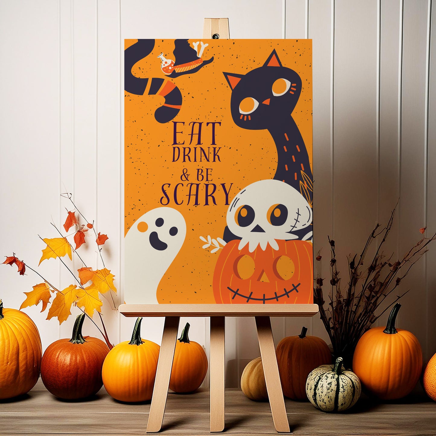 Black Cat Halloween Sign