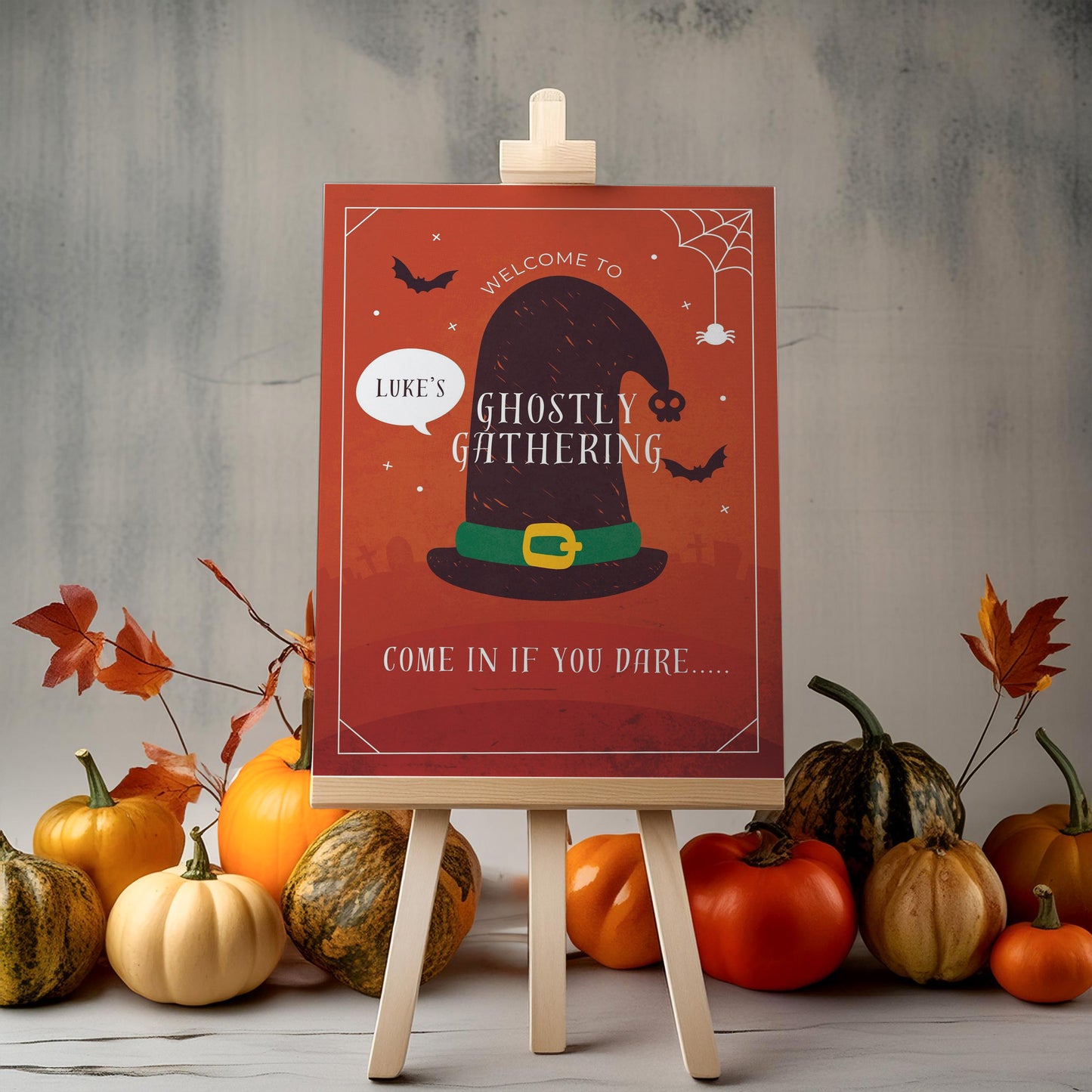 Witches Hat Halloween Party Sign