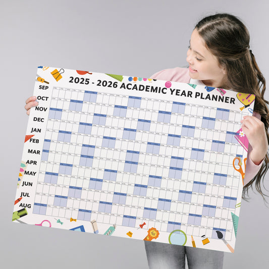 A1 Student Academic Wall Calendar 2025-2026