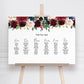 Burgundy & Navy Wedding Seating Plan Sign