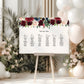 Burgundy & Navy Wedding Seating Plan Sign