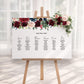 Burgundy & Navy Wedding Seating Plan Sign